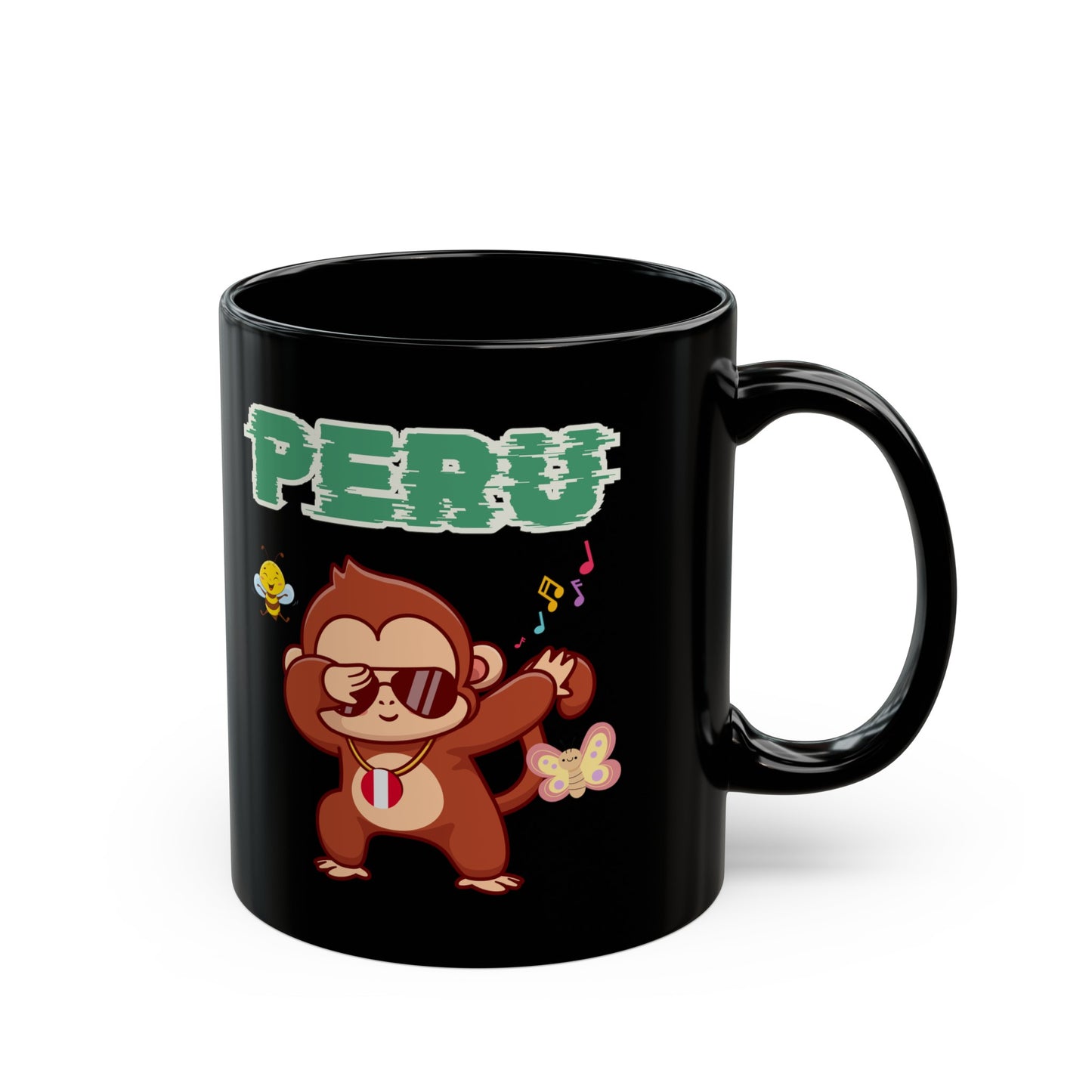 Best Peruvian Coffee Black Mug (11oz, 15oz) "Peru Jungle Party"