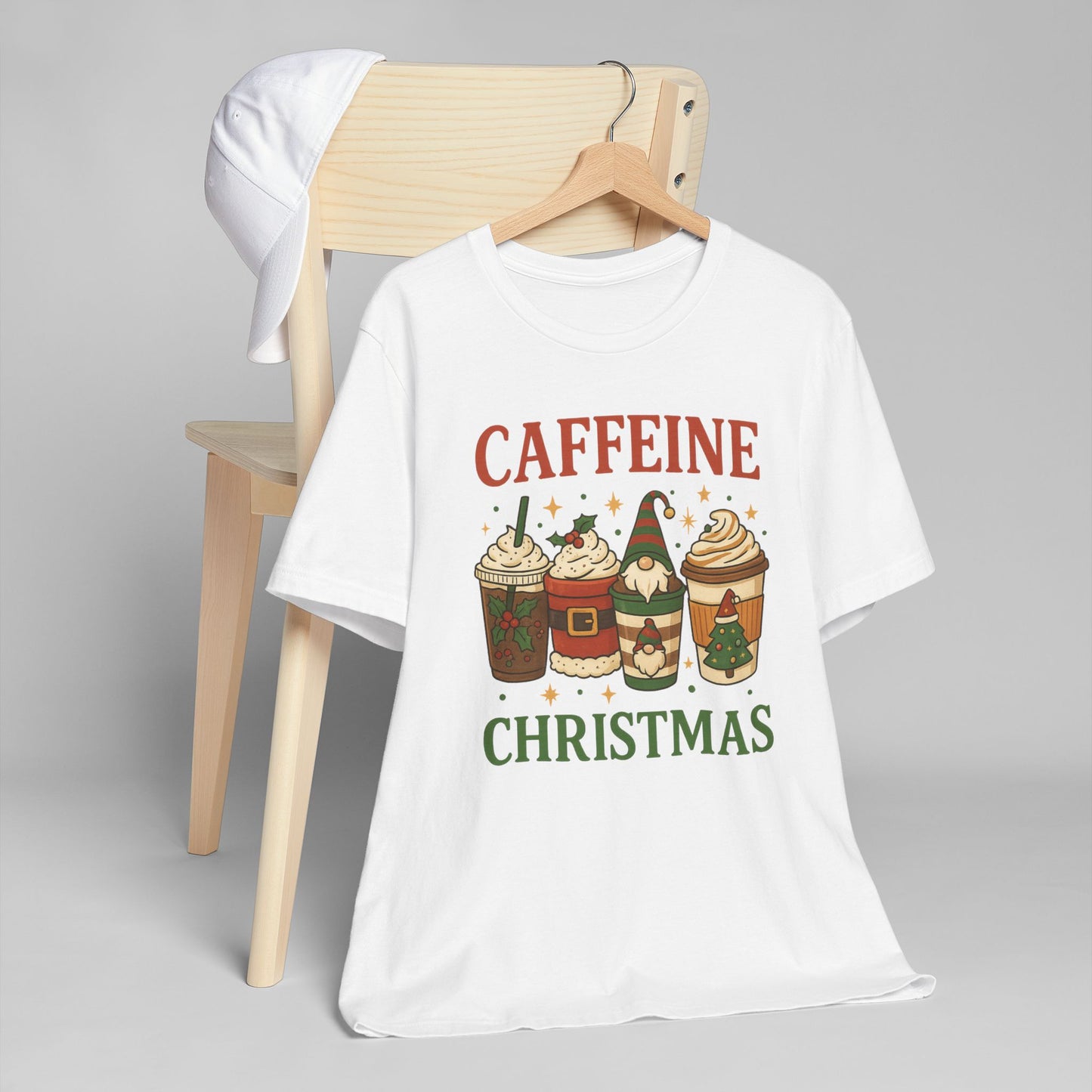 π Caffeine Christmas Unisex T-Shirt USA | Holiday Coffee Tee
