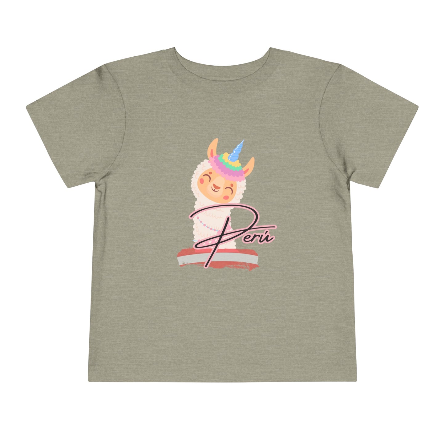 Best PeruvianToddler Short Sleeve Tee "Peru Llama Rainbow"
