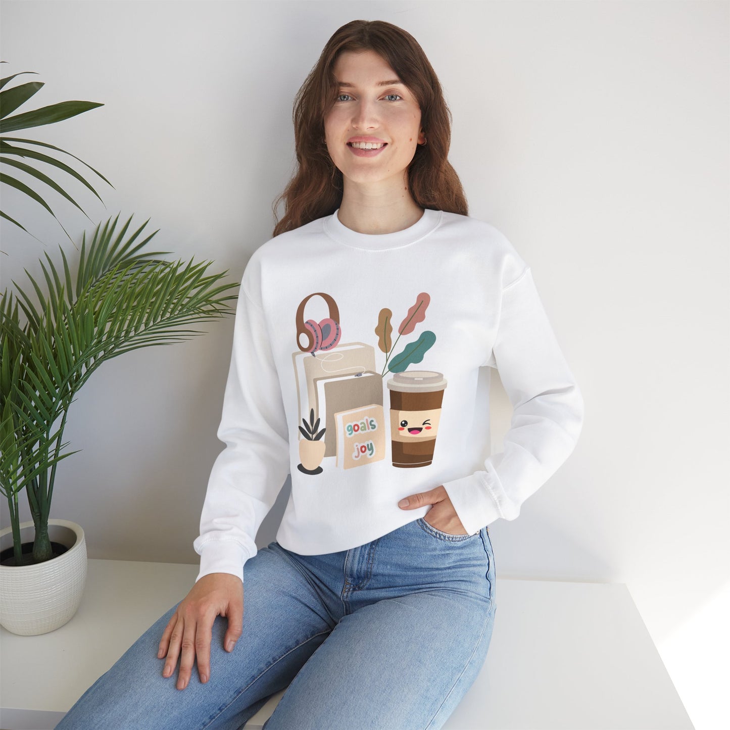 ☕ Goals & Joy Coffee Sweatshirt USA | Motivational Unisex Sweater