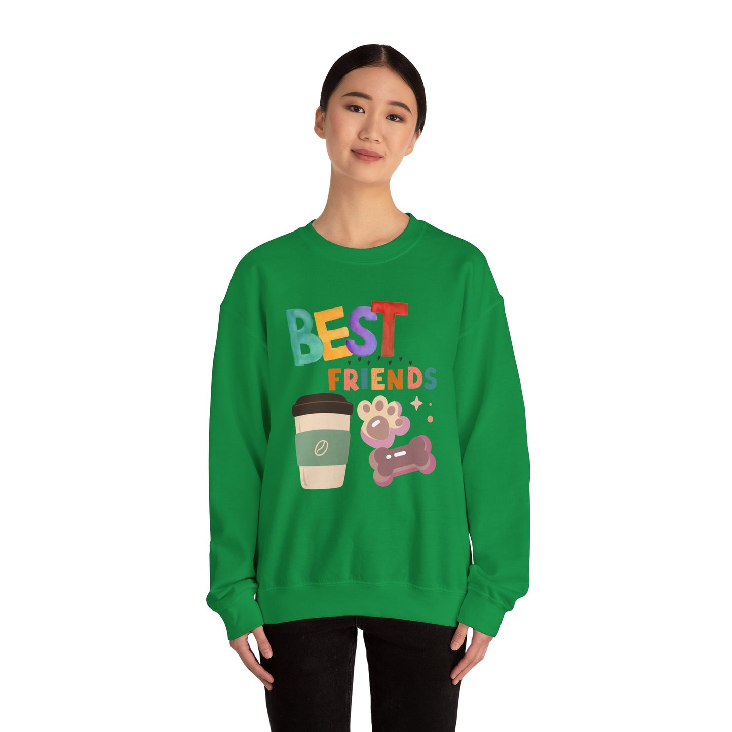 ๐พ Best Friends Coffee & Dog Sweatshirt USA | Unisex Cozy Sweater