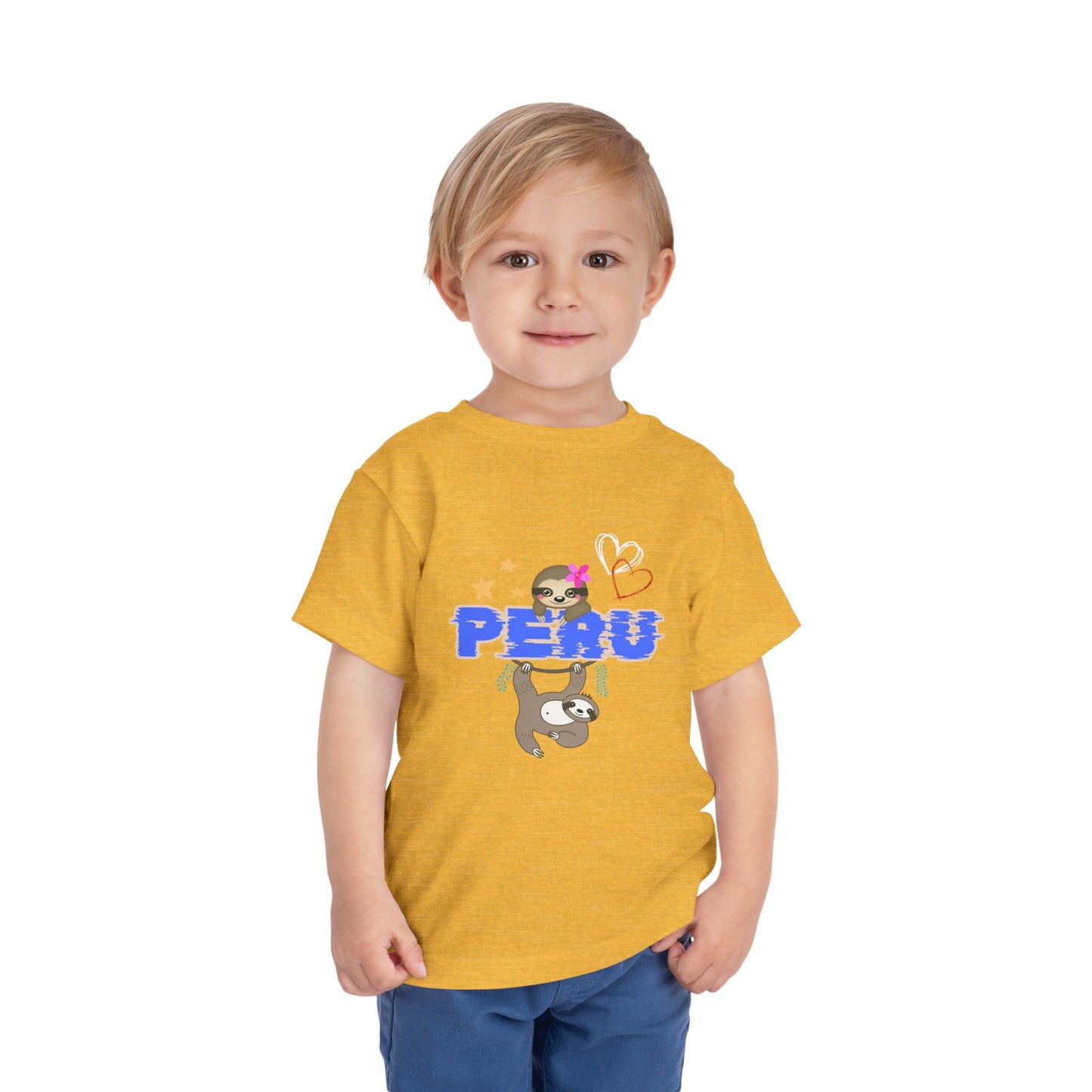 Best PeruvianToddler Short Sleeve Tee "Peruvian Jungle Perezozo"