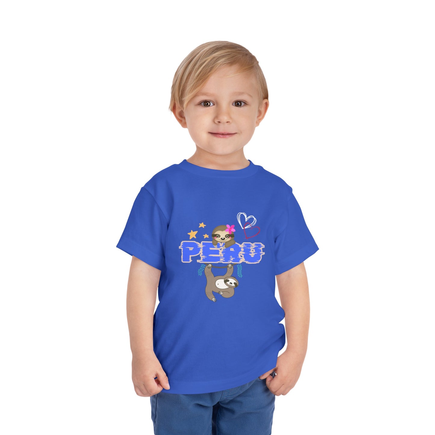 Best PeruvianToddler Short Sleeve Tee "Peruvian Jungle Perezozo"