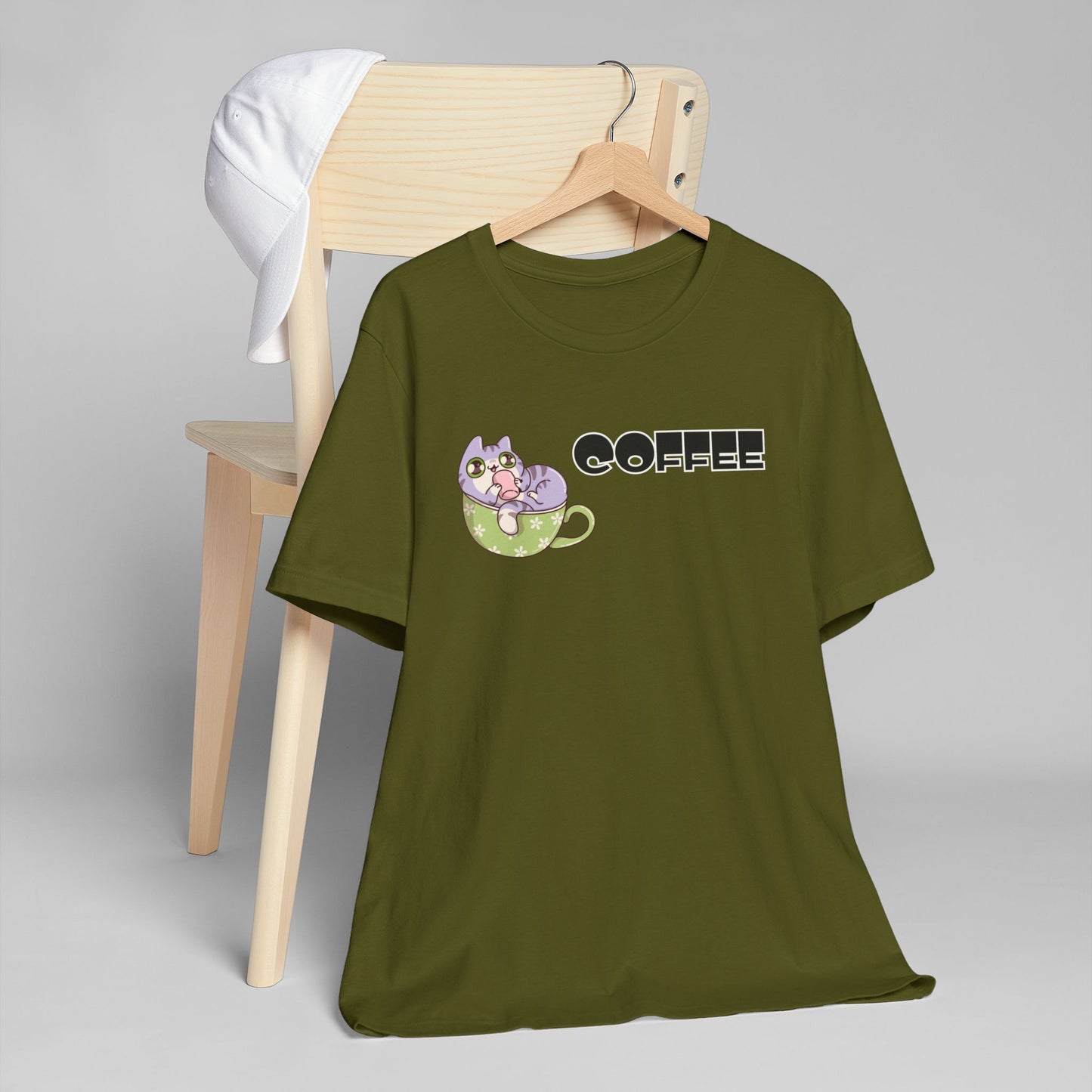 Coffee Cat Unisex Jersey T-Shirt – Playful Graphic Tee (USA Only)