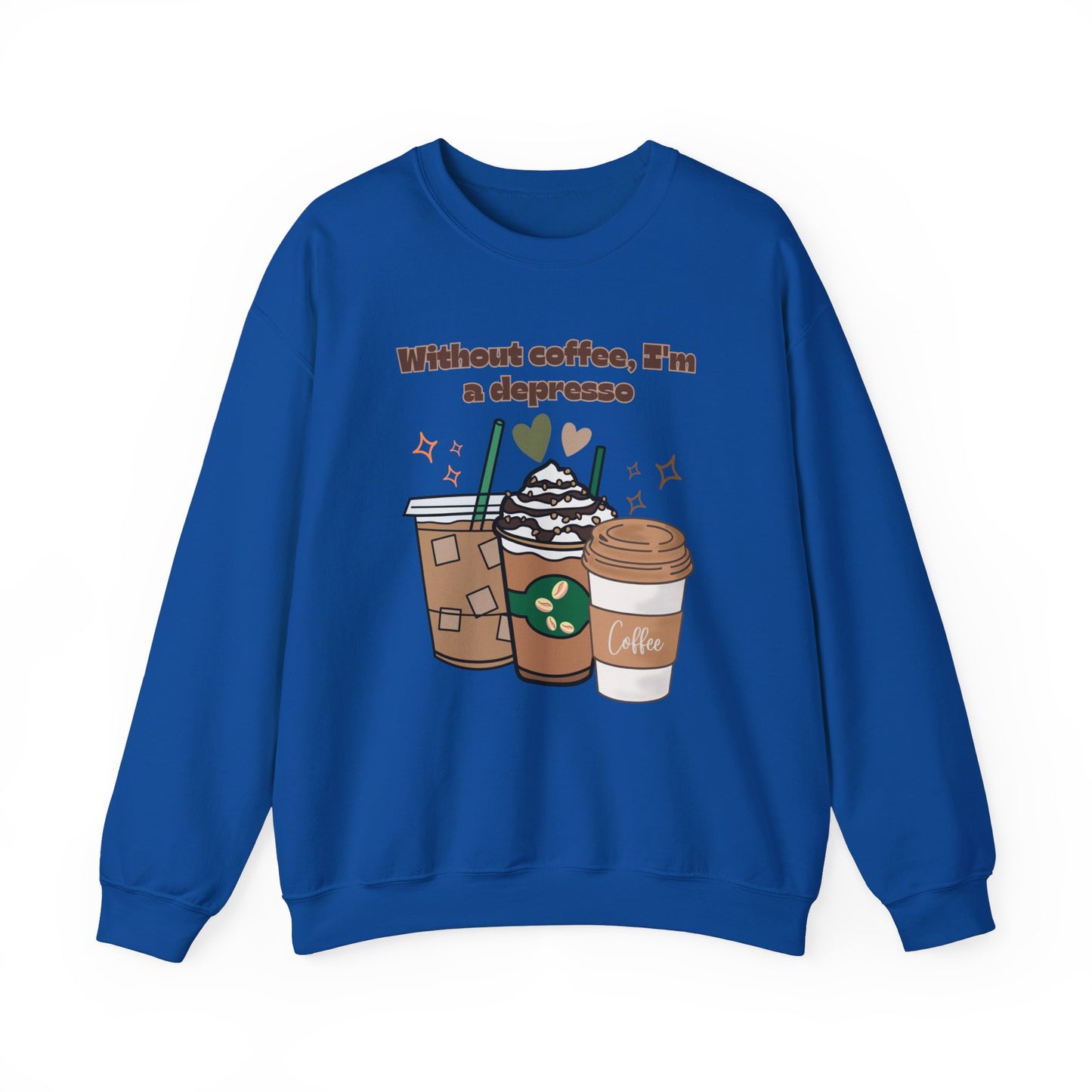 βπ Depresso Coffee Sweatshirt USA | Funny Unisex Coffee Sweater