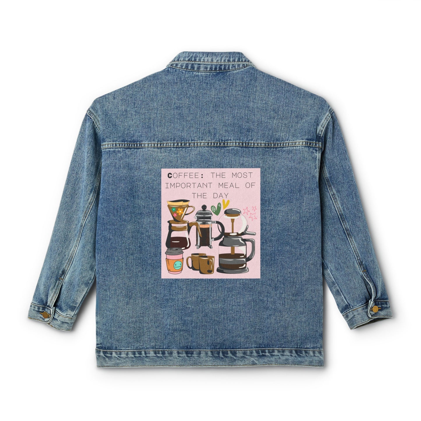 ☕👖 Coffee Meal Denim Jacket USA | Oversized Jean Jacket for Coffee Lovers