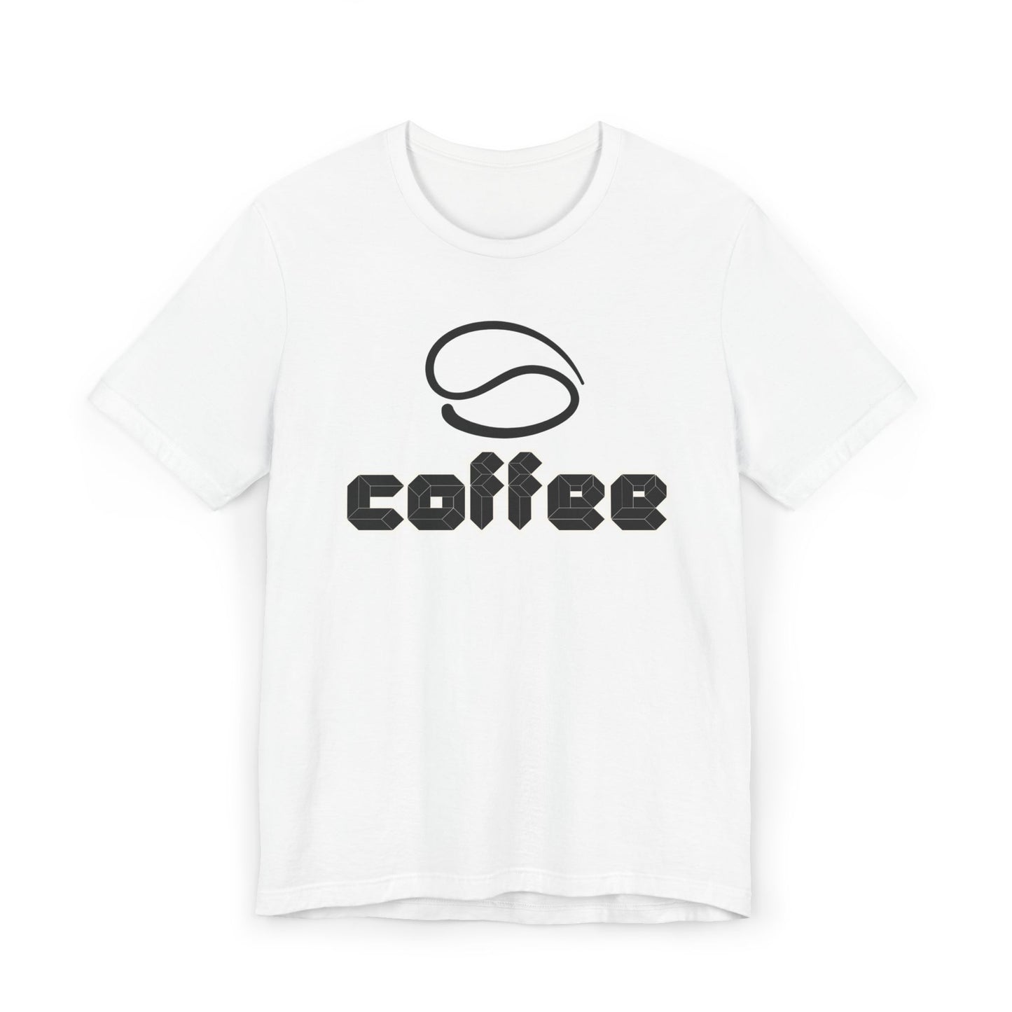 Geometric Coffee Logo T-Shirt – Modern Coffee Bean Graphic Tee for Coffee Lovers (USA Only)