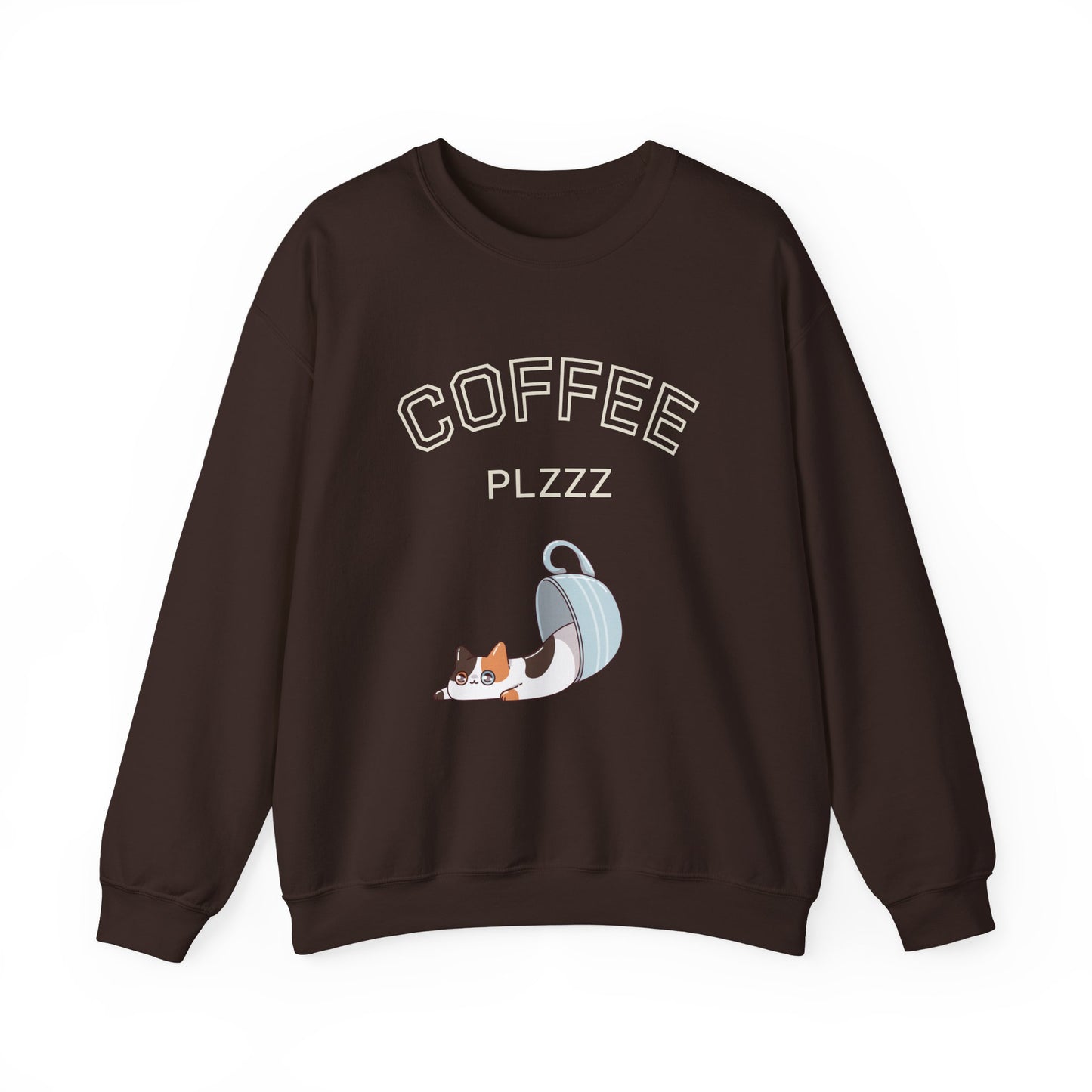 π±β Coffee Plzzz Cat Sweatshirt USA | Eco-Friendly Unisex Coffee Sweater