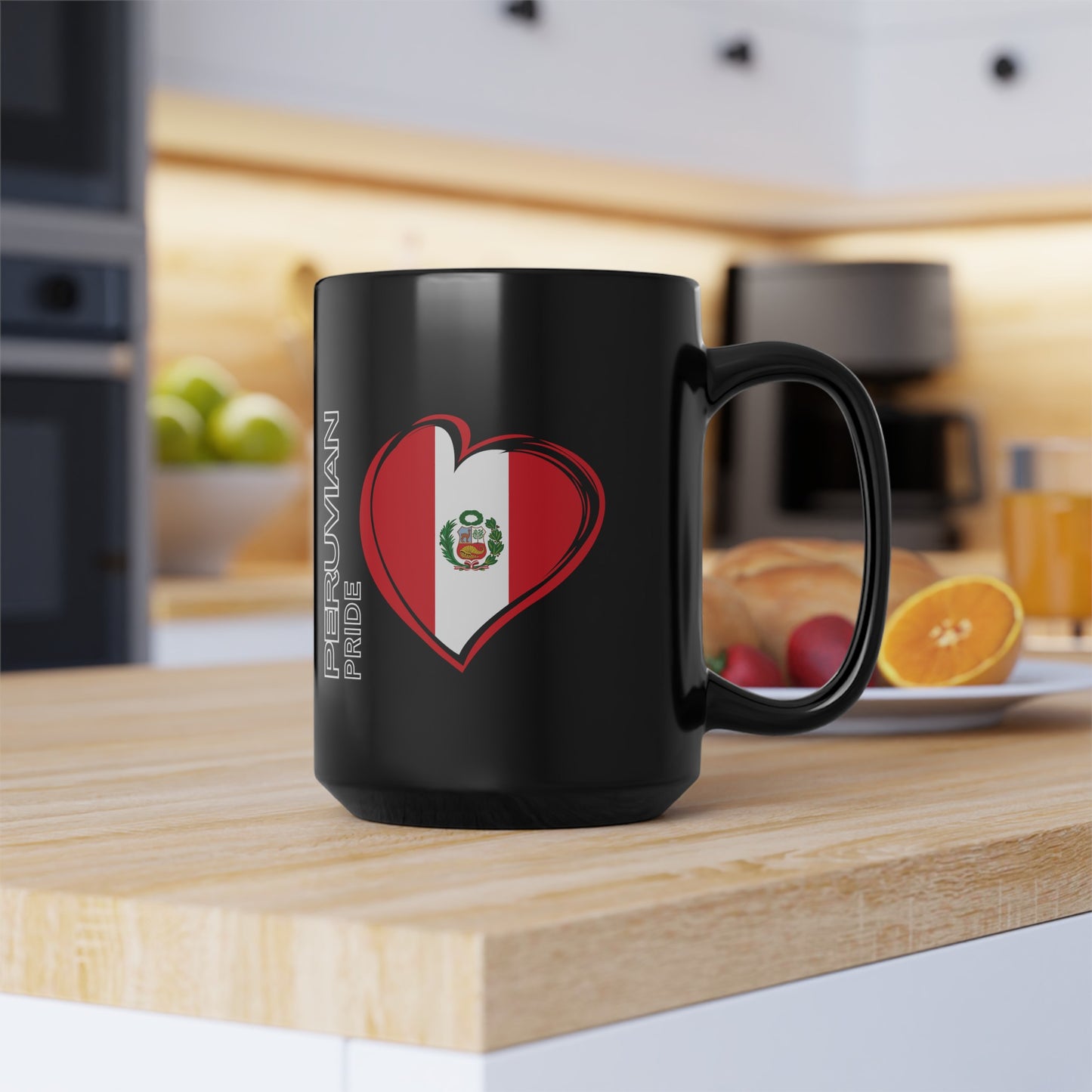Best Peruvian Coffee Black Mug (11oz, 15oz) "Peru Flag"