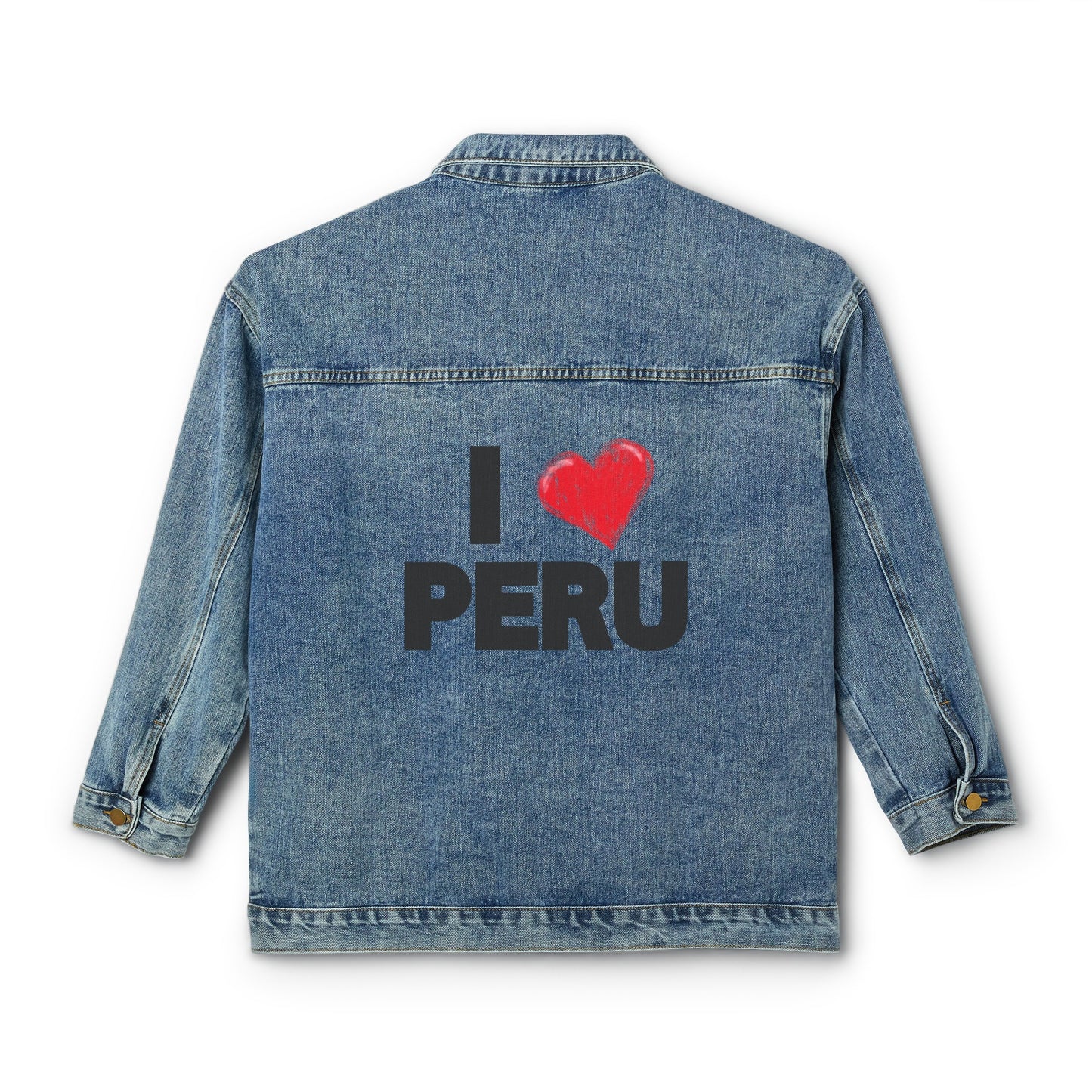 Peruvian Women's Denim Jacket "I Love Peru"
