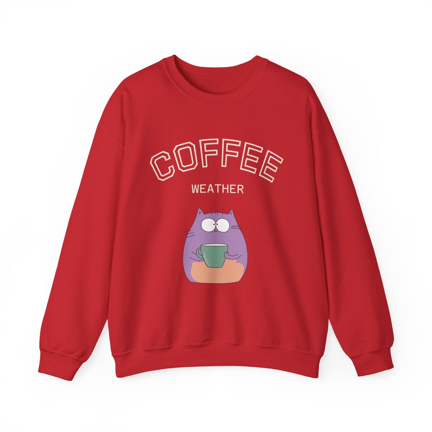 πΎβ Coffee Weather Cat Sweatshirt USA | Eco-Friendly Unisex Coffee Sweater