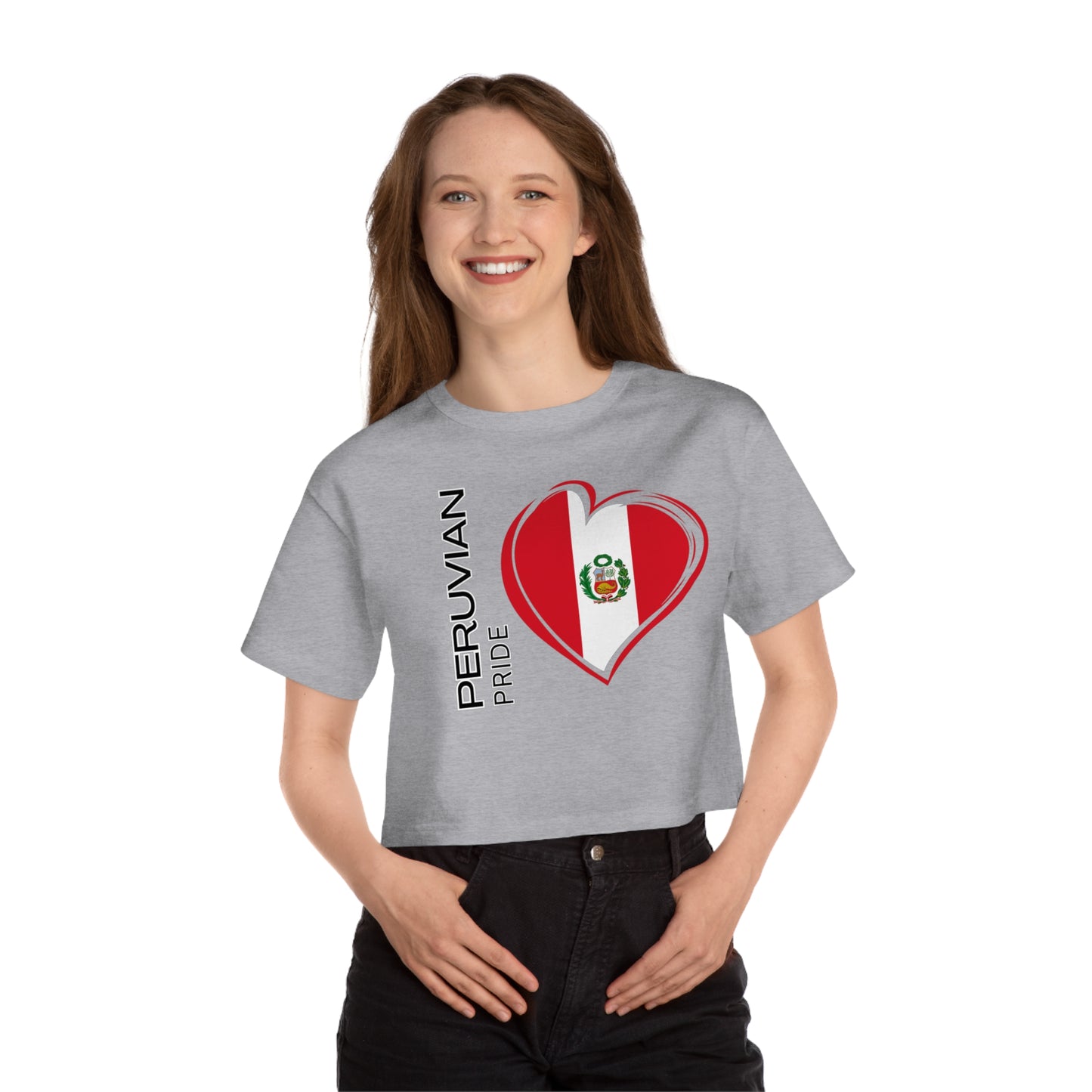 Best Champion Peruvian Cropped T-Shirt "Peruvian Flag Pride"