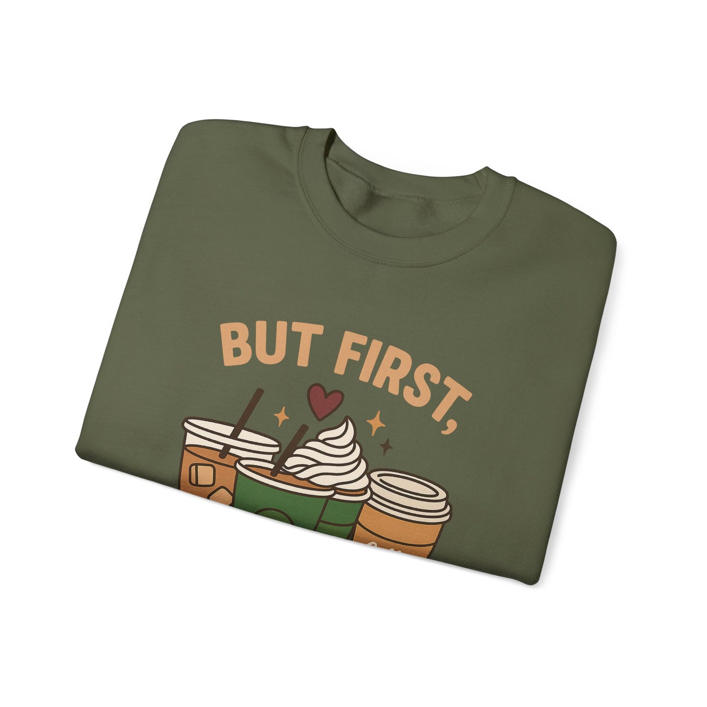 ☕❤️ But First, Coffee Sweatshirt USA | Unisex Coffee Lovers Sweater
