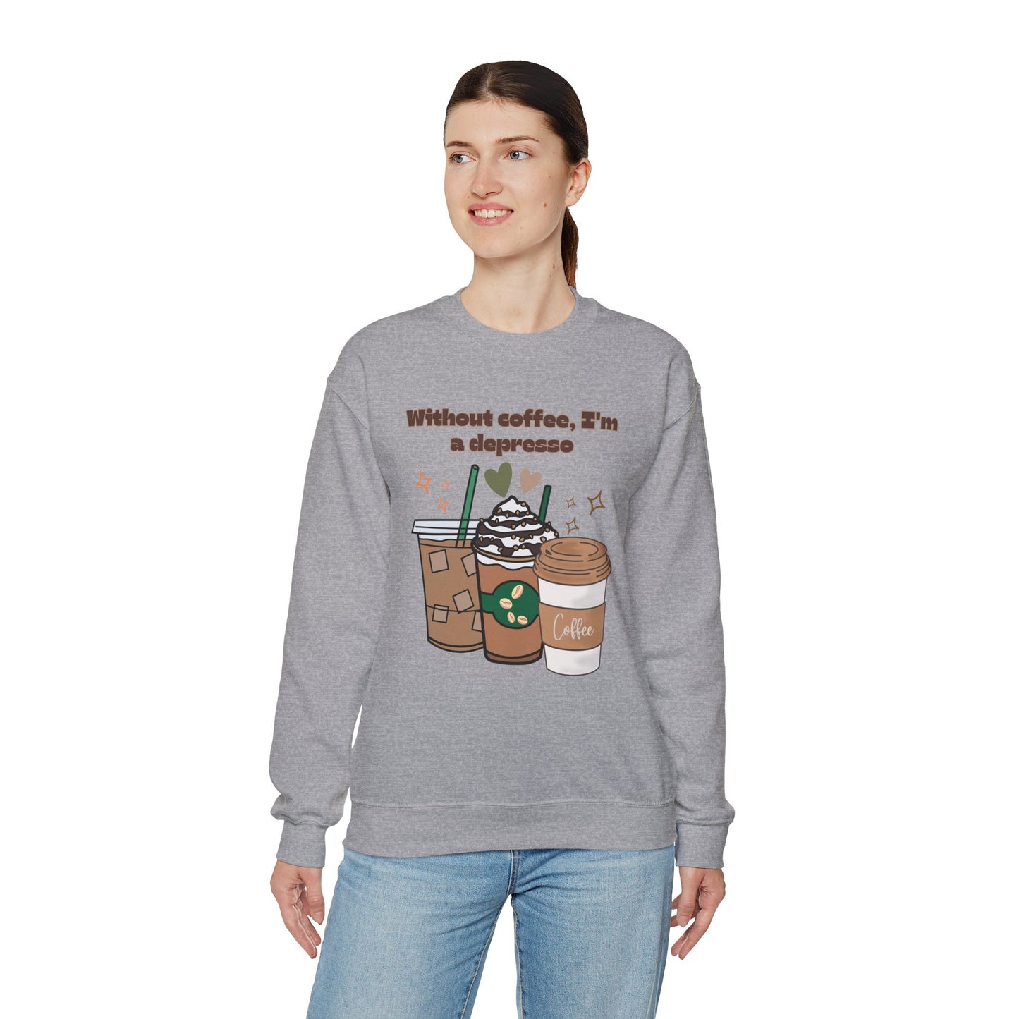 βπ Depresso Coffee Sweatshirt USA | Funny Unisex Coffee Sweater