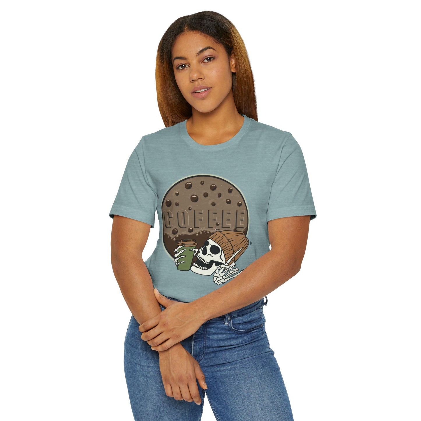 Coffee Skeleton T-Shirt – Cool Skull Graphic Tee for Coffee Lovers (USA Only)