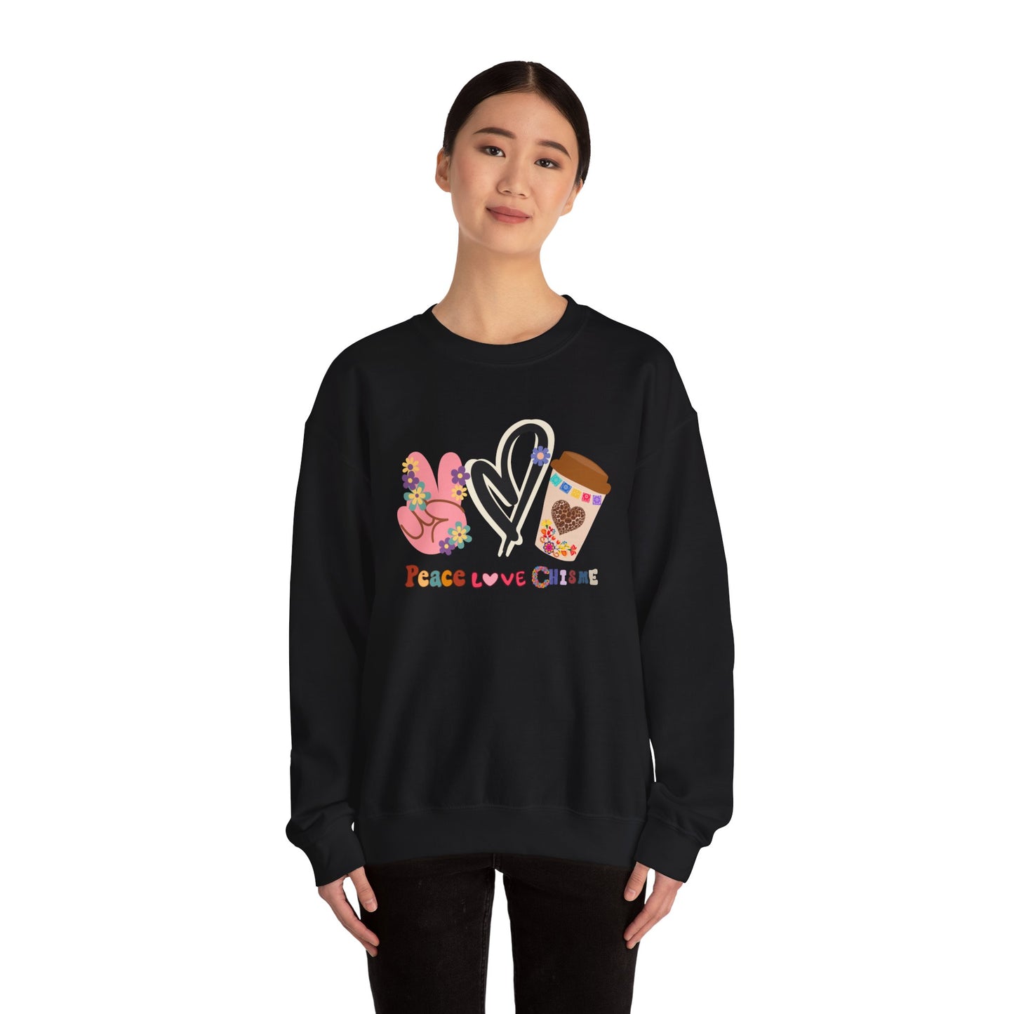 πΈβ Peace Love Chisme Coffee Sweatshirt USA | Funny Unisex Sweater