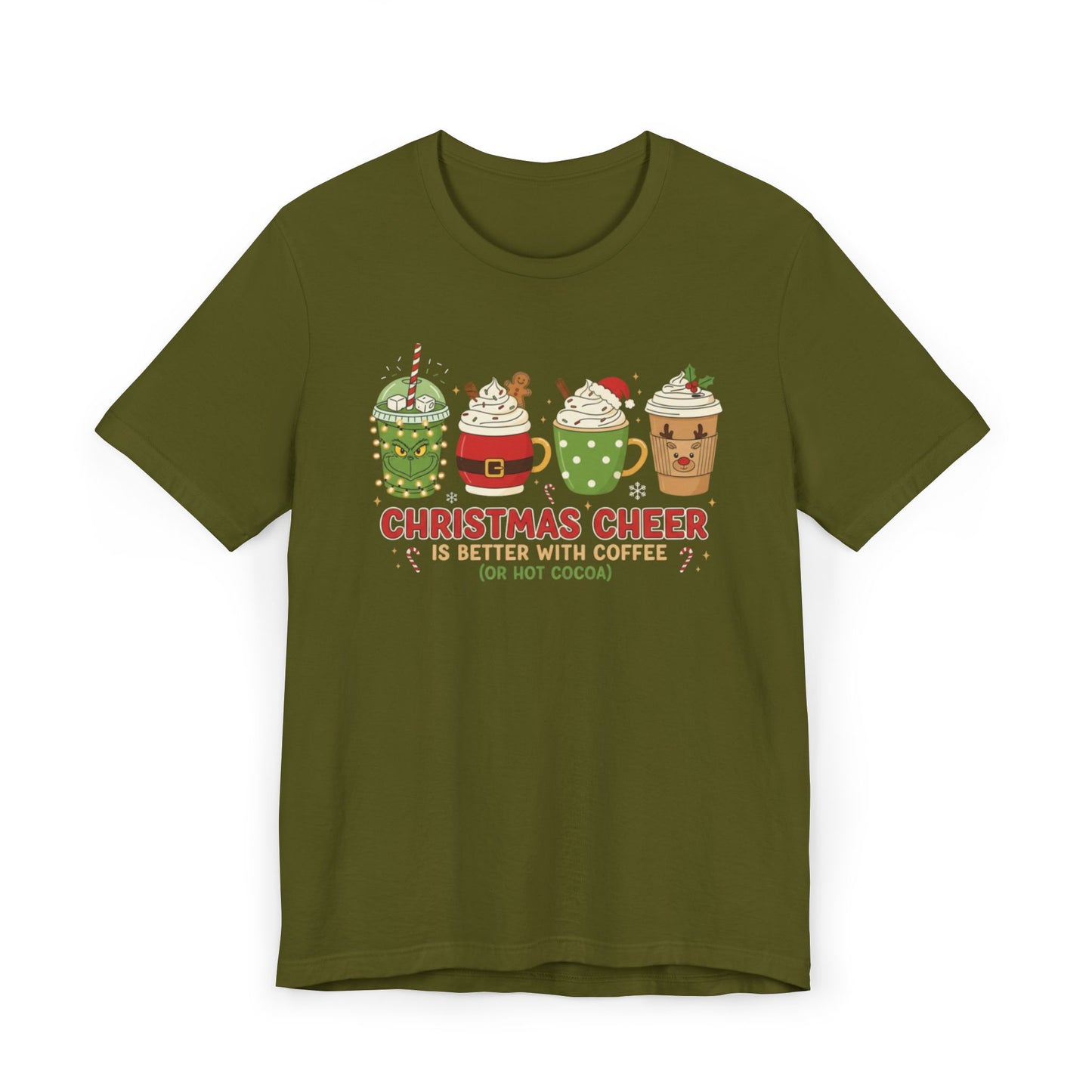 πβ Christmas Cheer Coffee T-Shirt USA | Holiday Coffee & Cocoa Tee