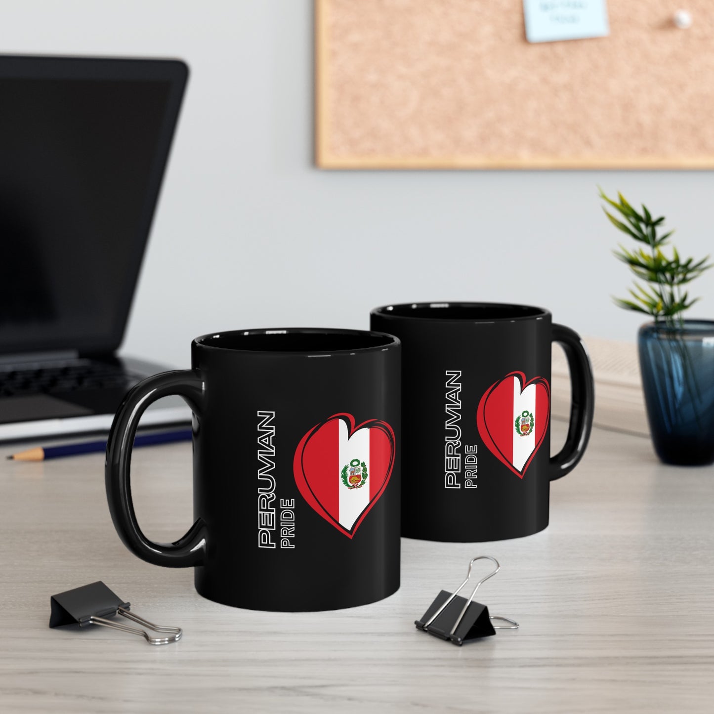 Best Peruvian Coffee Black Mug (11oz, 15oz) "Peru Flag"