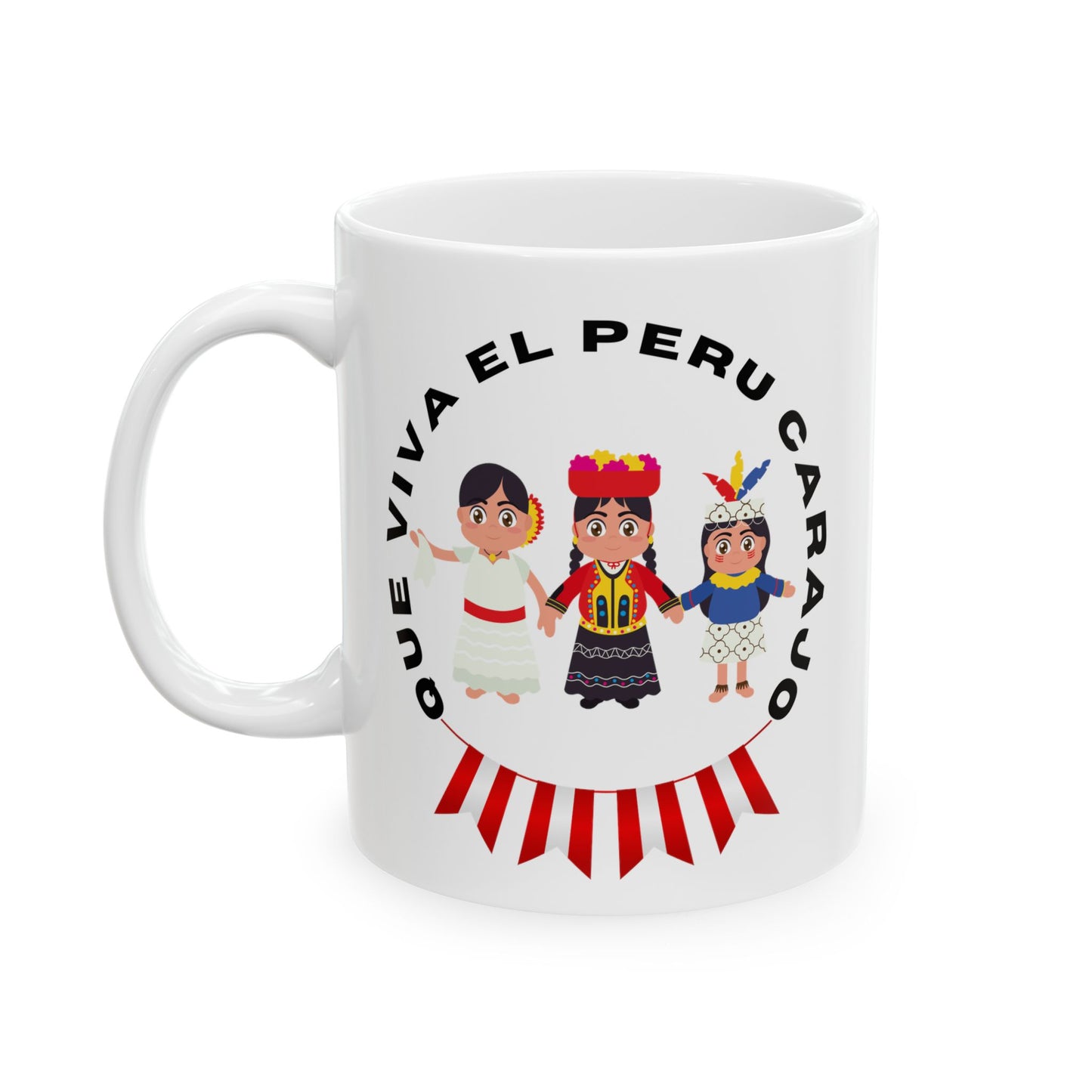Best Peruvian Ceramic Coffee Mug, (11oz, 15oz) "PERU Costa, Sierra y Selva"