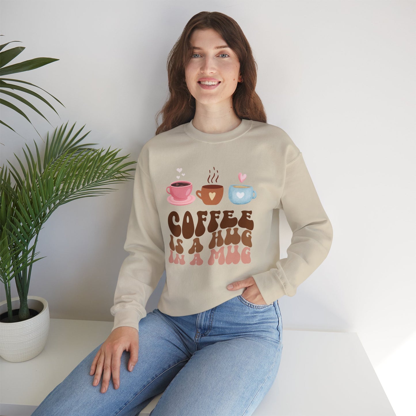 ☕ Coffee Is a Hug in a Mug Sweatshirt USA | Cozy Unisex Sweater