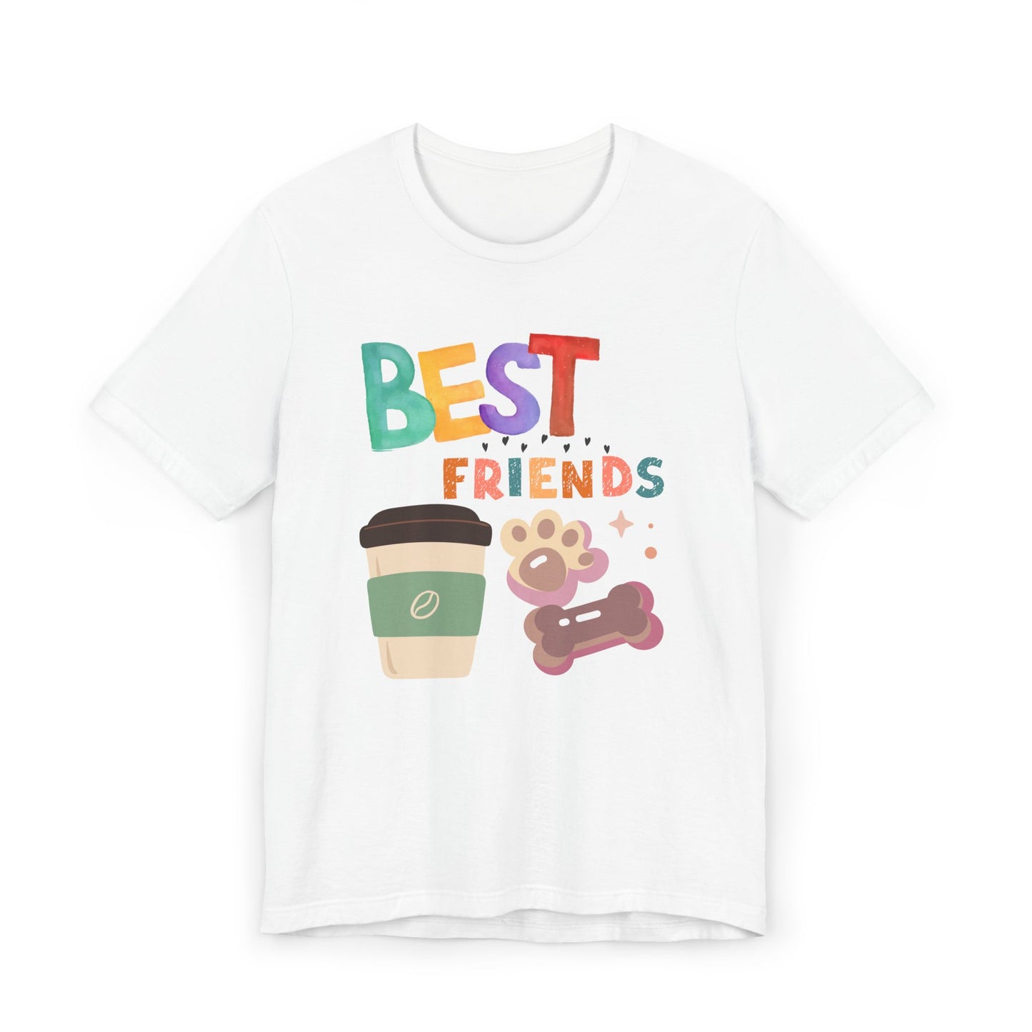 Best Friends Coffee & Dogs T-Shirt – Cute Pet Lover Graphic Tee for Coffee Fans (USA Only)