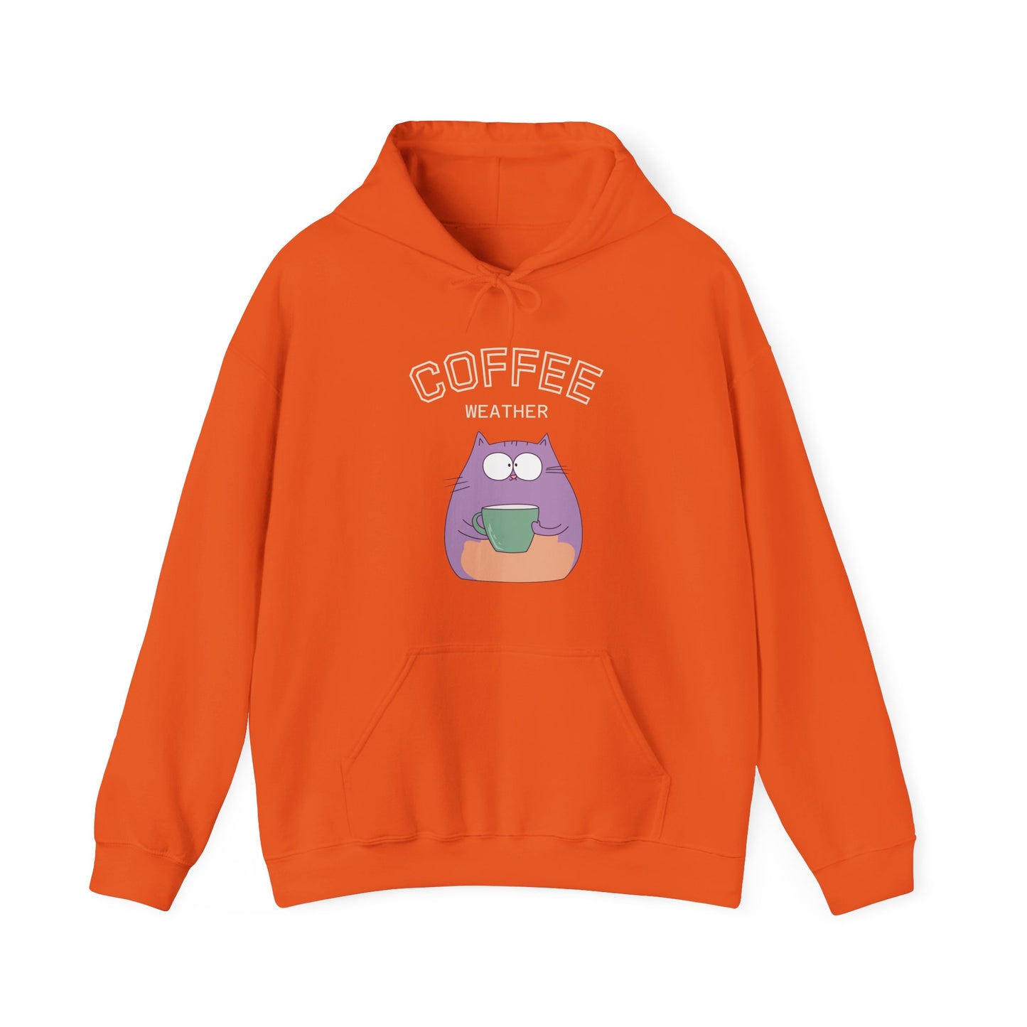 π±β Coffee Weather Cat Hoodie USA | Cozy Coffee Lovers Hoodie