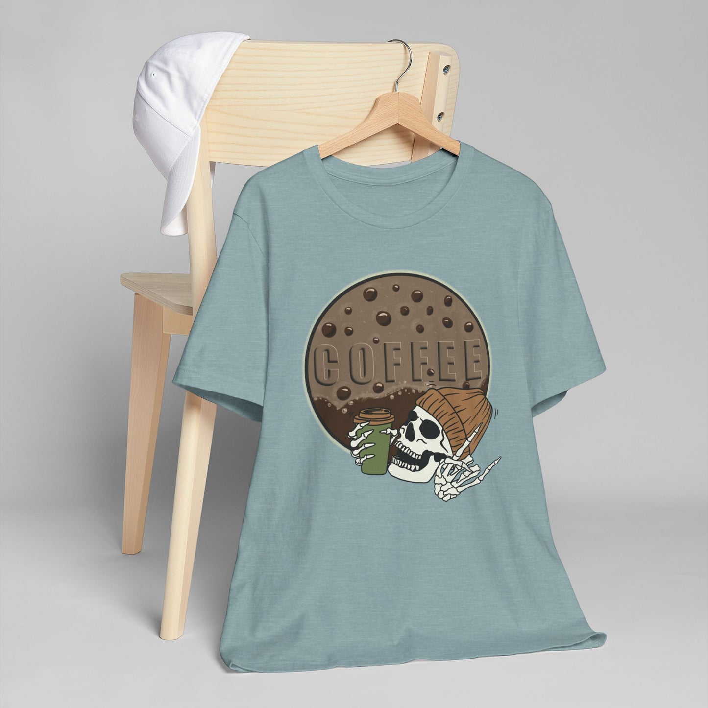Coffee Skeleton T-Shirt – Cool Skull Graphic Tee for Coffee Lovers (USA Only)