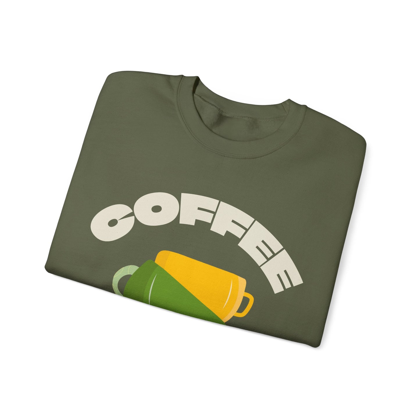 βπ’ Stacked Coffee Cups Sweatshirt USA | Eco-Friendly Unisex Coffee Sweater