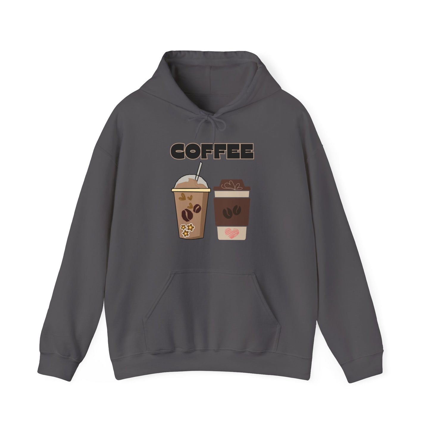 Coffee Lover’s Hoodie – Iced & Hot Coffee Cups Graphic Unisex Sweatshirt (USA Only)
