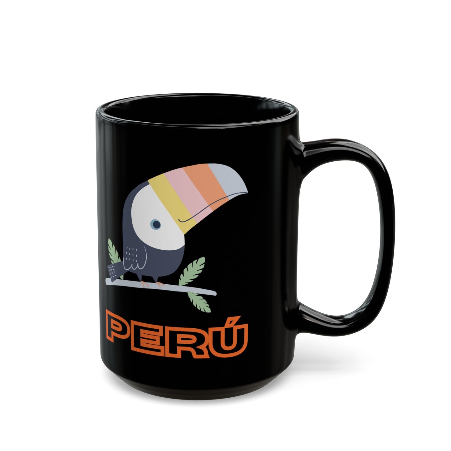 Best Peruvian Coffee Black Mug (11oz, 15oz) "Peru Toucan"