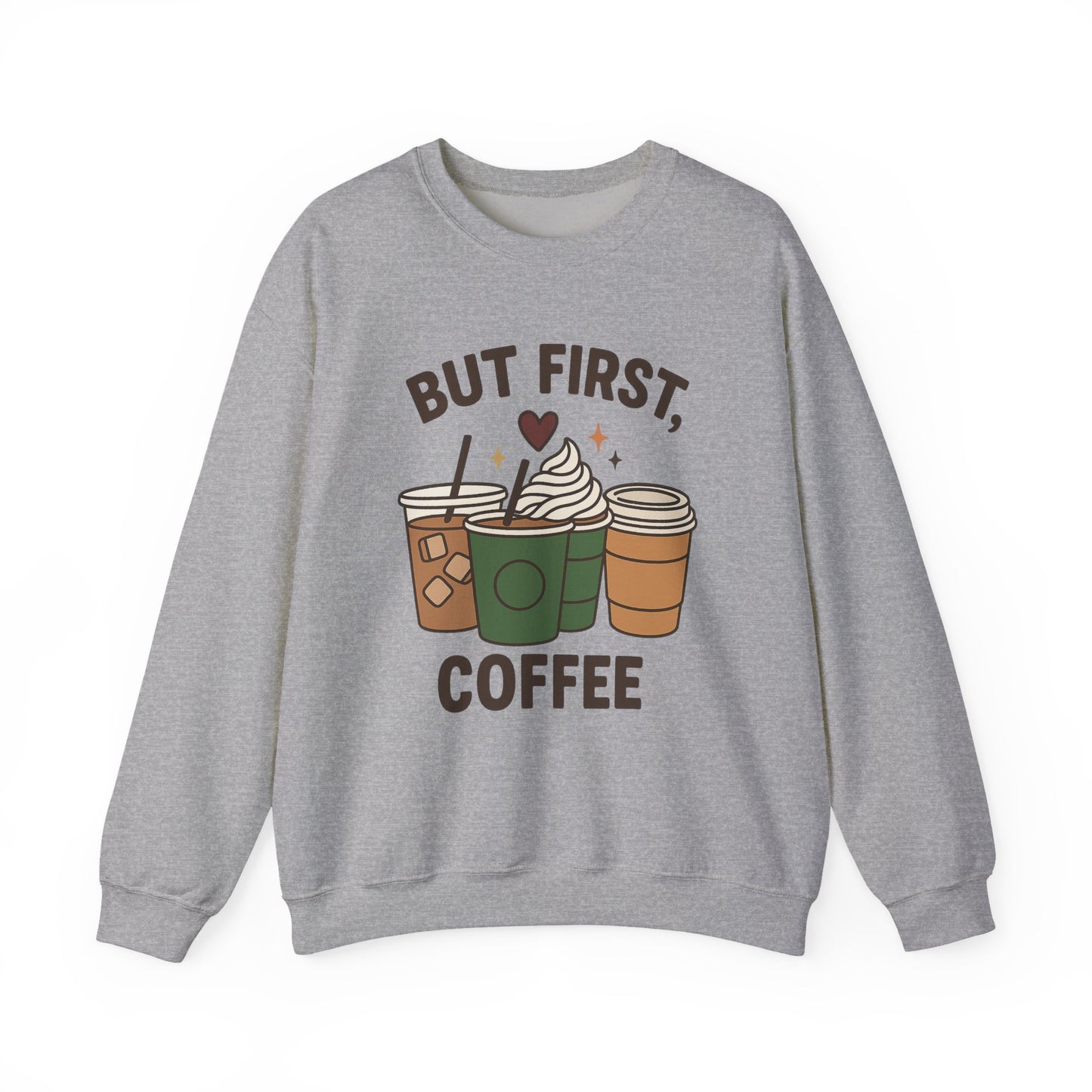 ☕❤️ But First, Coffee Sweatshirt USA | Unisex Coffee Lovers Sweater