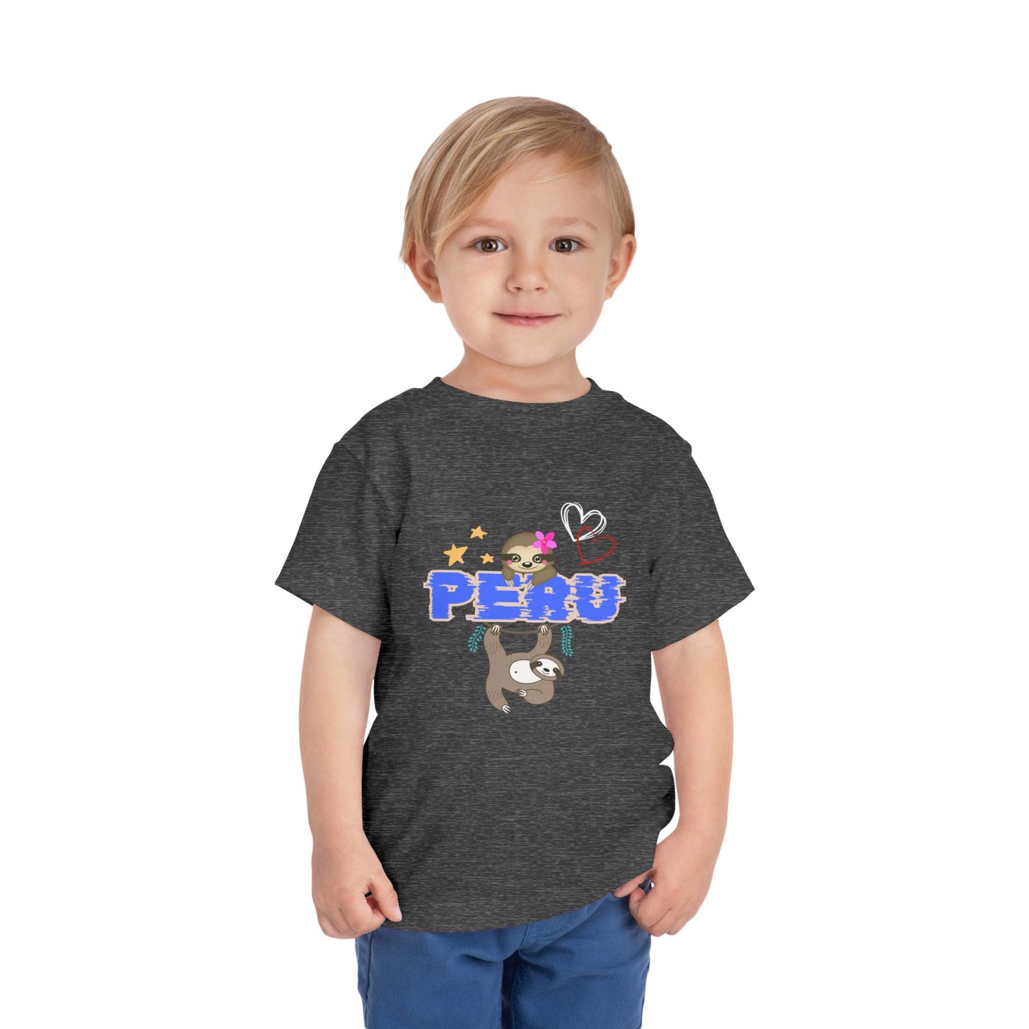 Best PeruvianToddler Short Sleeve Tee "Peruvian Jungle Perezozo"