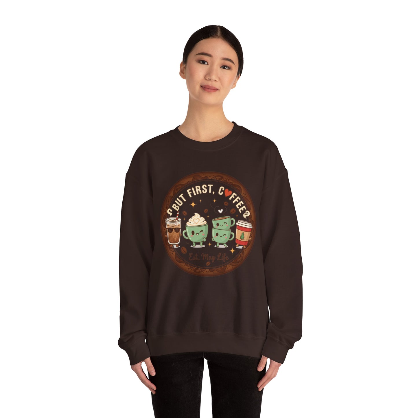 ☕❤️ But First, Coffee Mug Life Sweatshirt USA | Cozy Unisex Coffee Sweater