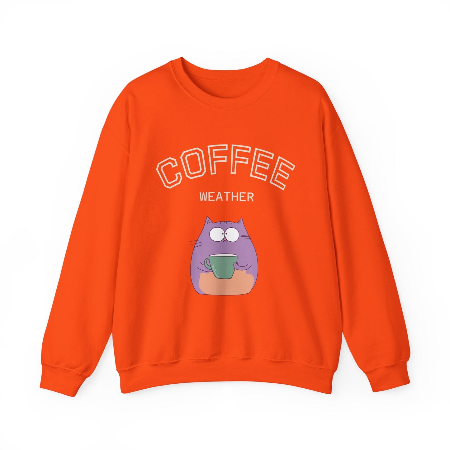 πΎβ Coffee Weather Cat Sweatshirt USA | Eco-Friendly Unisex Coffee Sweater