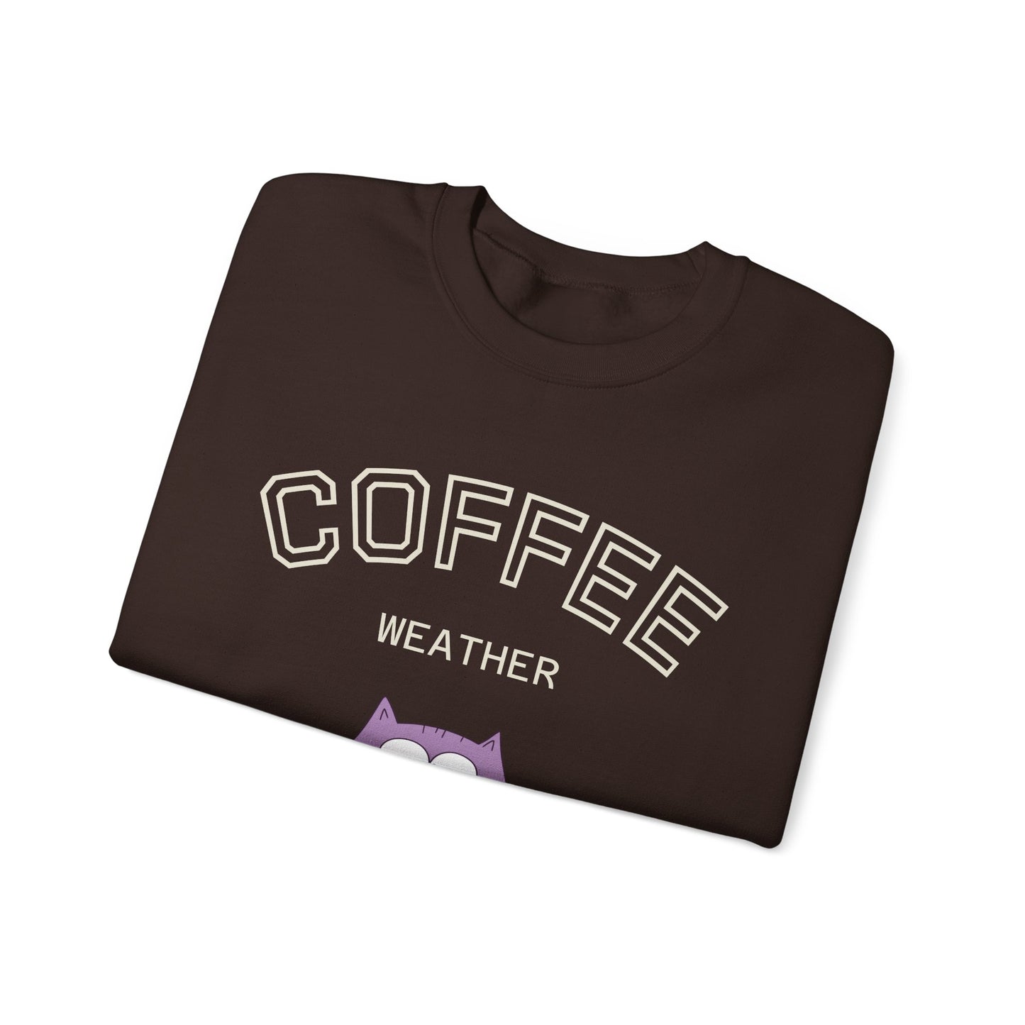 πΎβ Coffee Weather Cat Sweatshirt USA | Eco-Friendly Unisex Coffee Sweater