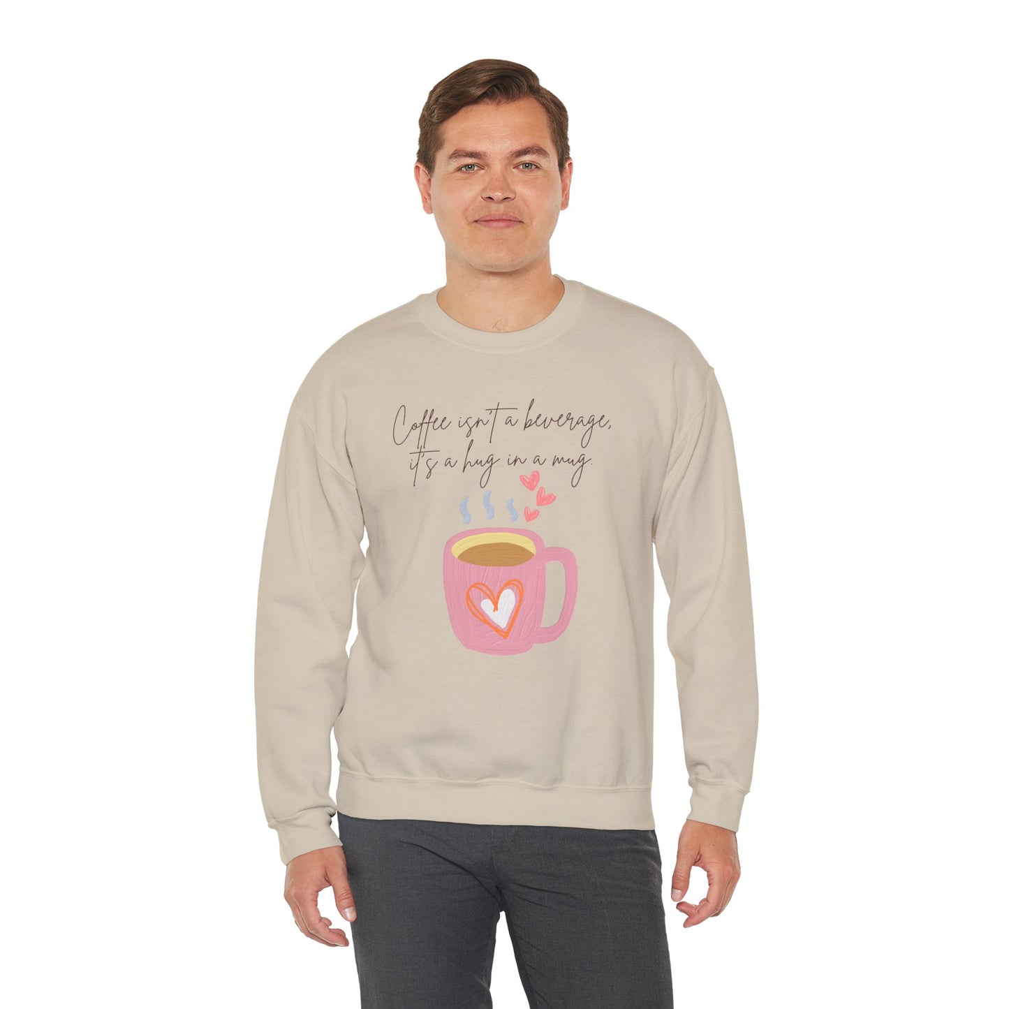 ☕ Coffee Hug in a Mug Sweatshirt USA | Cozy Unisex Sweater for Coffee Lovers