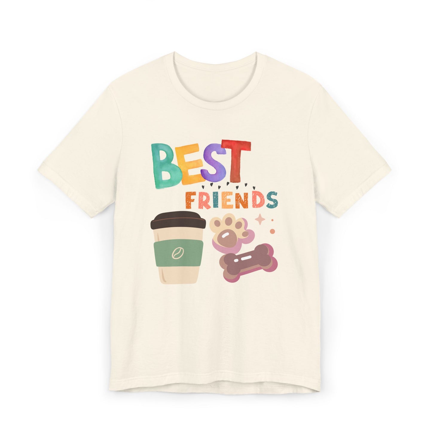 Best Friends Coffee & Dogs T-Shirt – Cute Pet Lover Graphic Tee for Coffee Fans (USA Only)