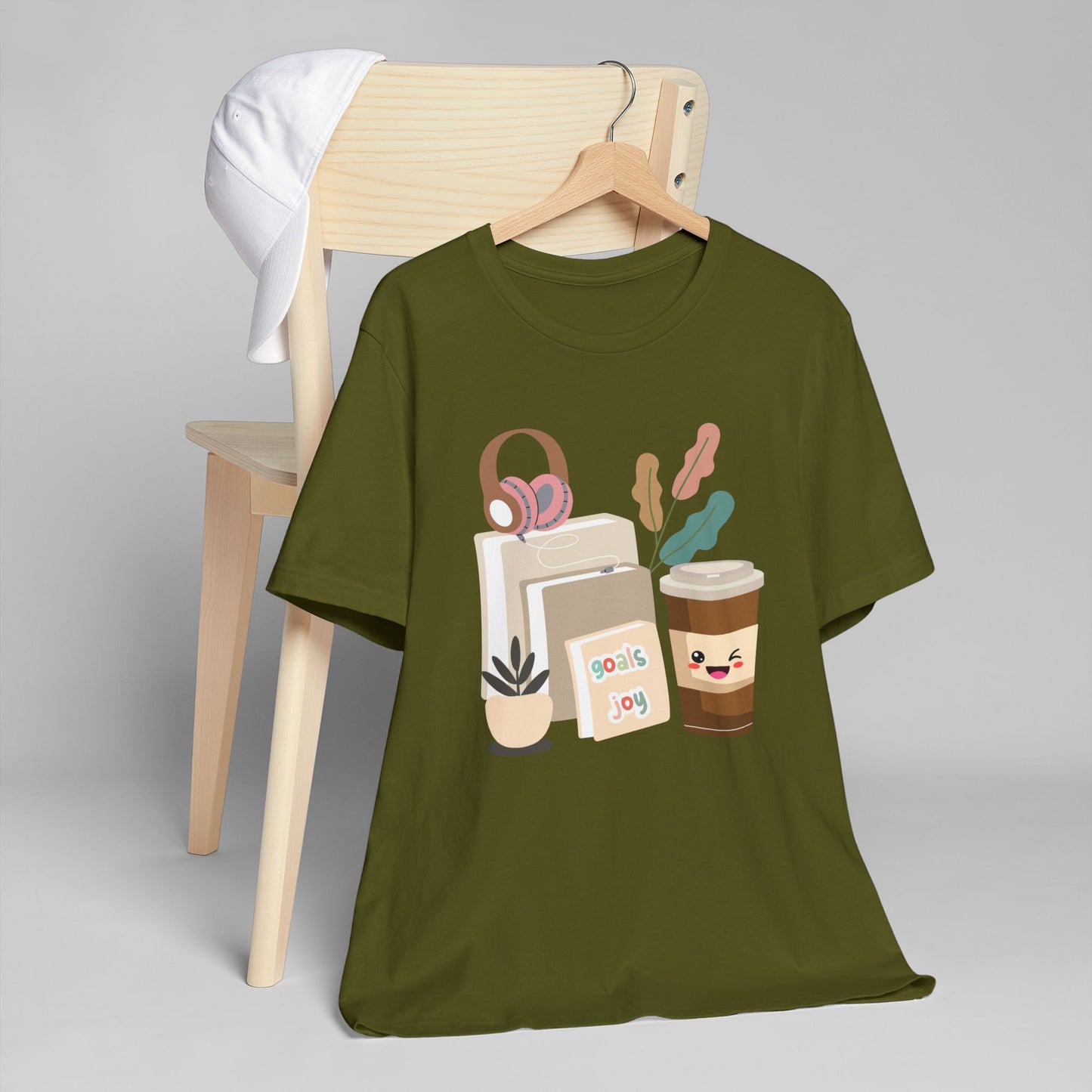 Goals & Joy Coffee T-Shirt – Cute Motivational Graphic Tee for Coffee Lovers (USA Only)