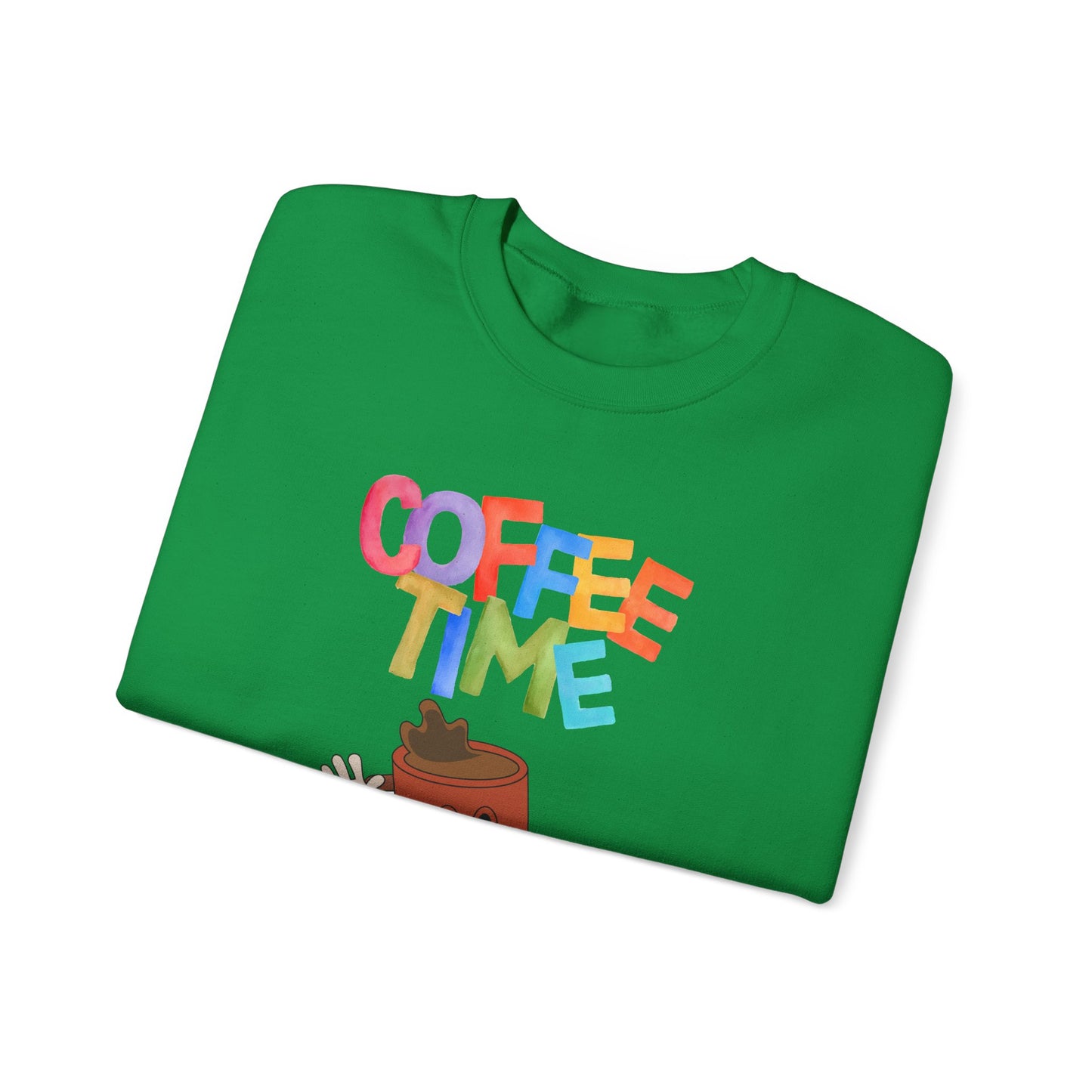 ☕ Coffee Time Sweatshirt USA | Retro Unisex Sweater for Coffee Lovers