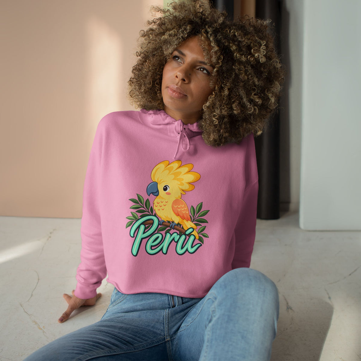 Best Yellow Parrot Peru Crop Hoodie - Cute Bird Gift