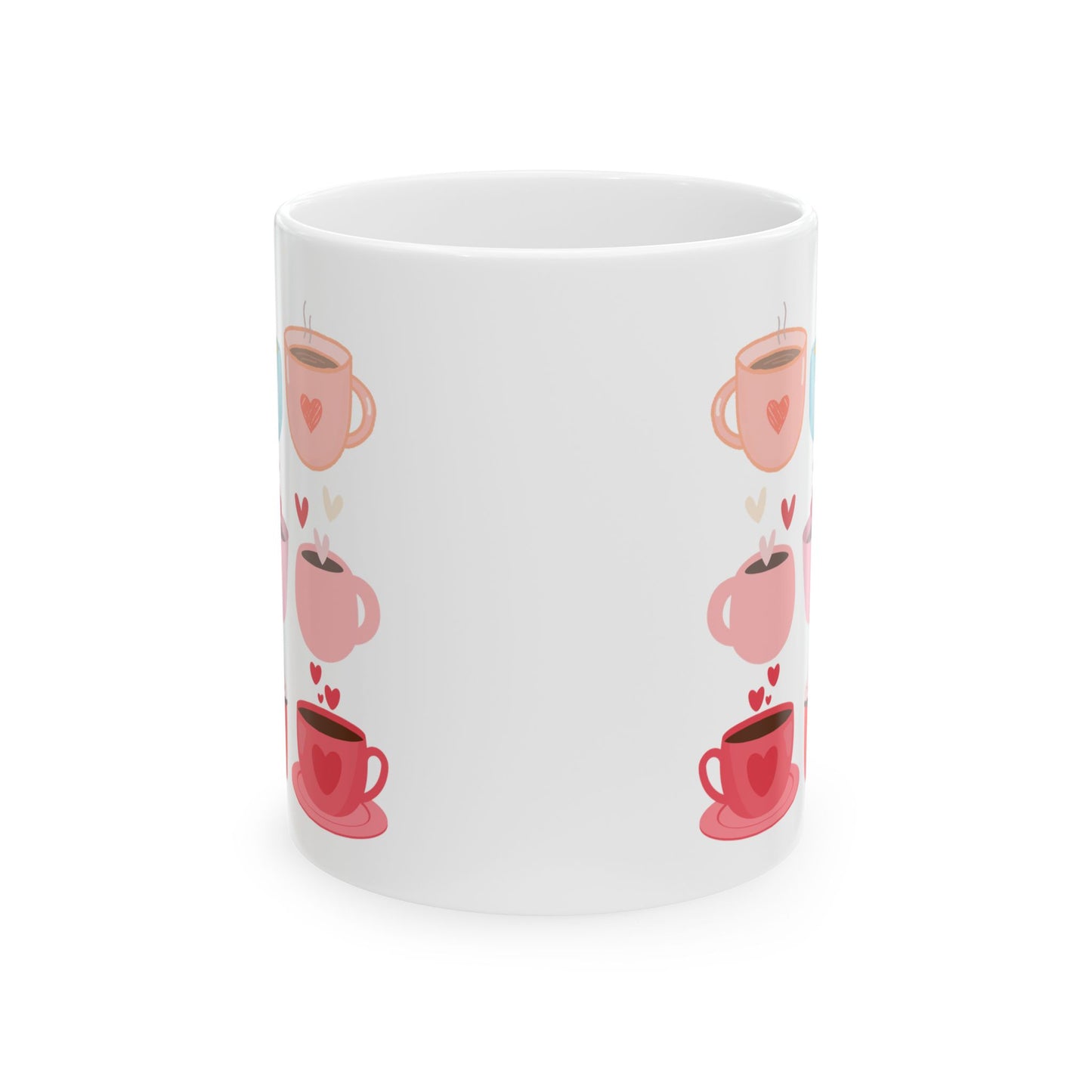 Best Ceramic Coffee Mug, (11oz, 15oz) "Coffee Mugs Hearts"