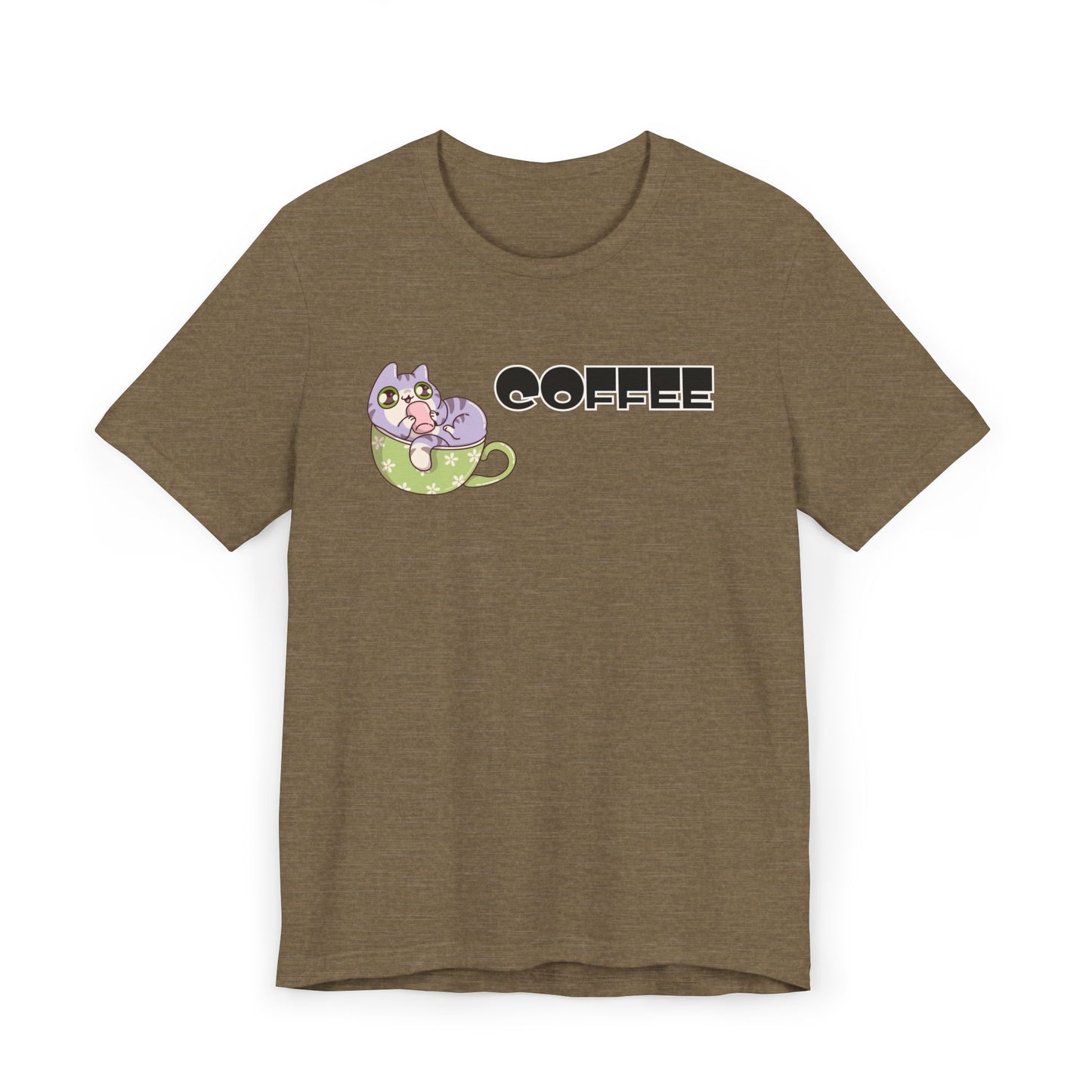 Coffee Cat Unisex Jersey T-Shirt – Playful Graphic Tee (USA Only)
