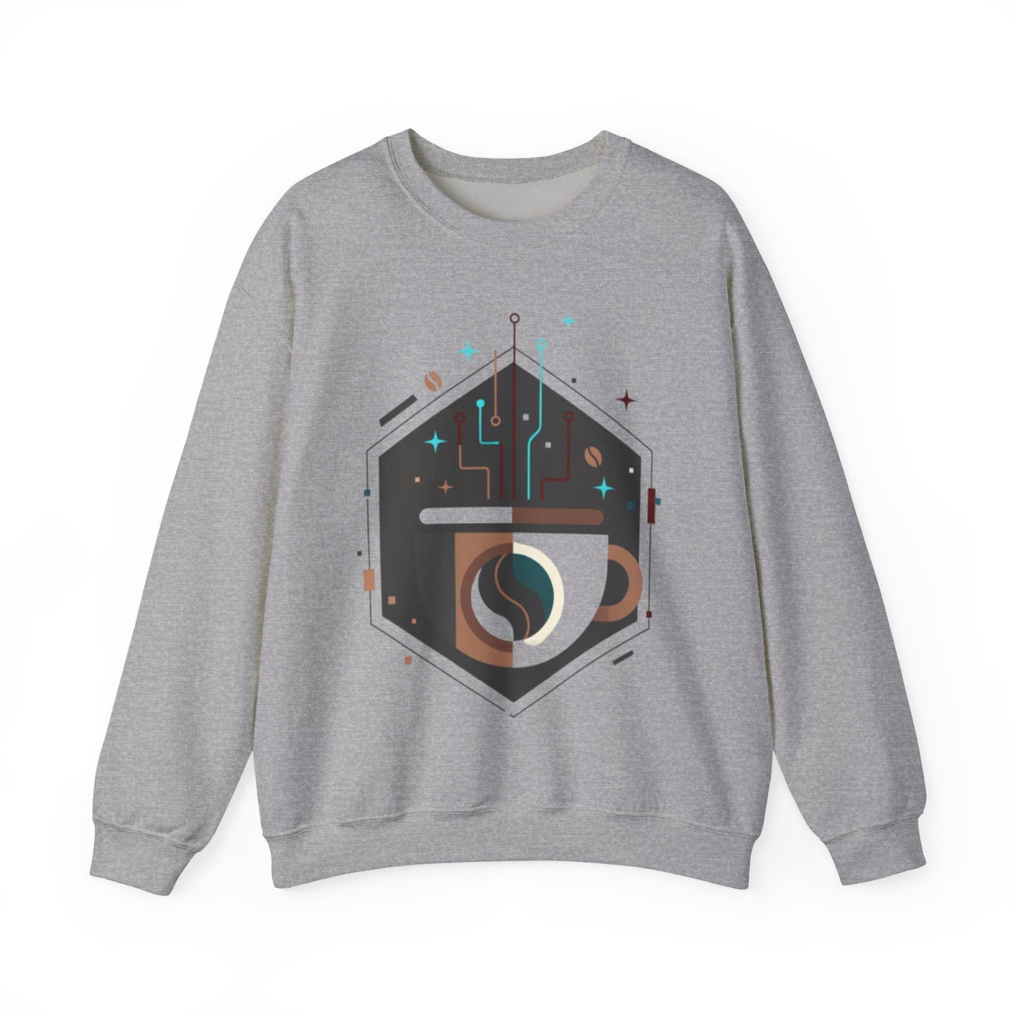 ⚡☕ Tech Coffee Circuit Sweatshirt USA | Eco-Friendly Unisex Coffee Sweater