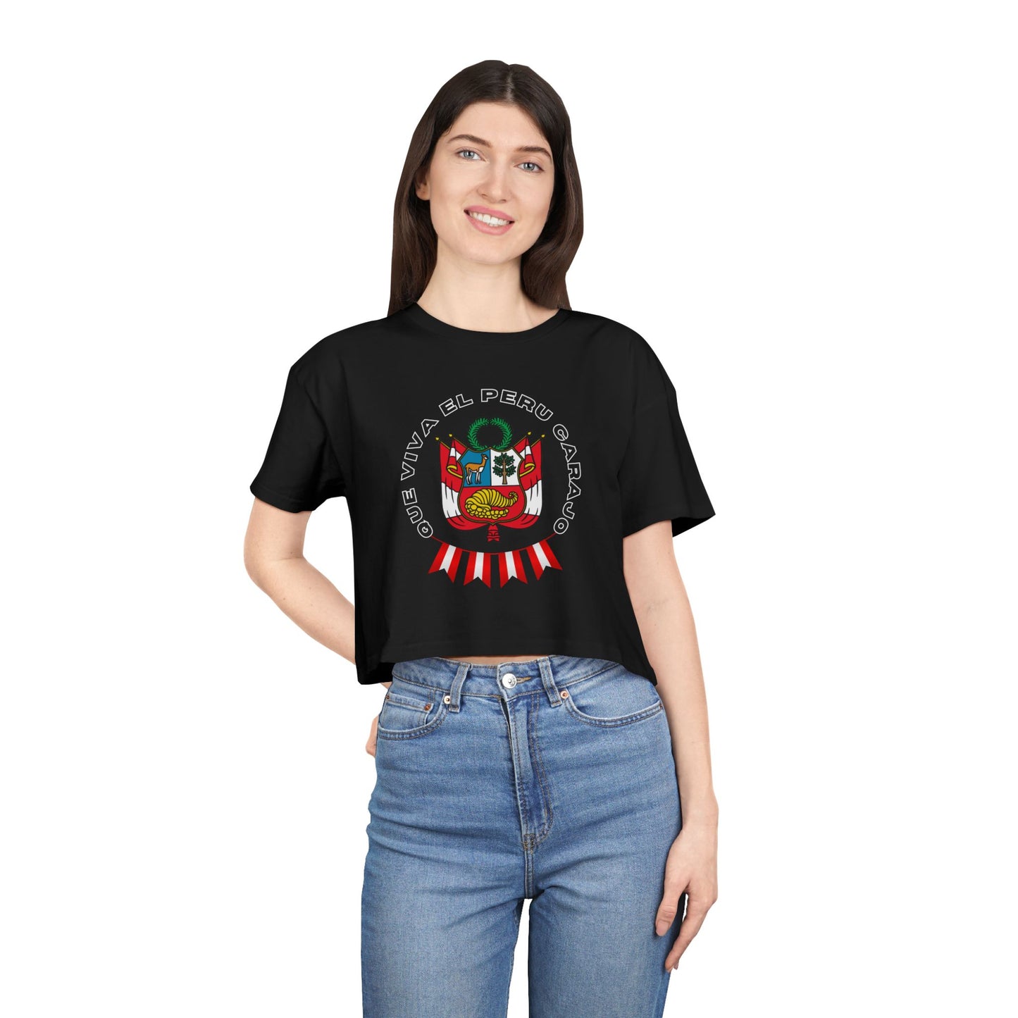 Best Que Viva El Peru Carajo Crop Top | Peruvian Gift USA