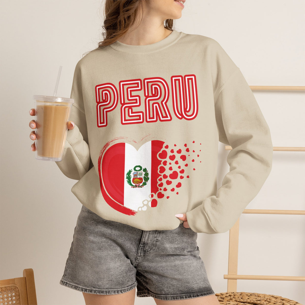Best Peru Heart Flag Sweatshirt - Crewneck
