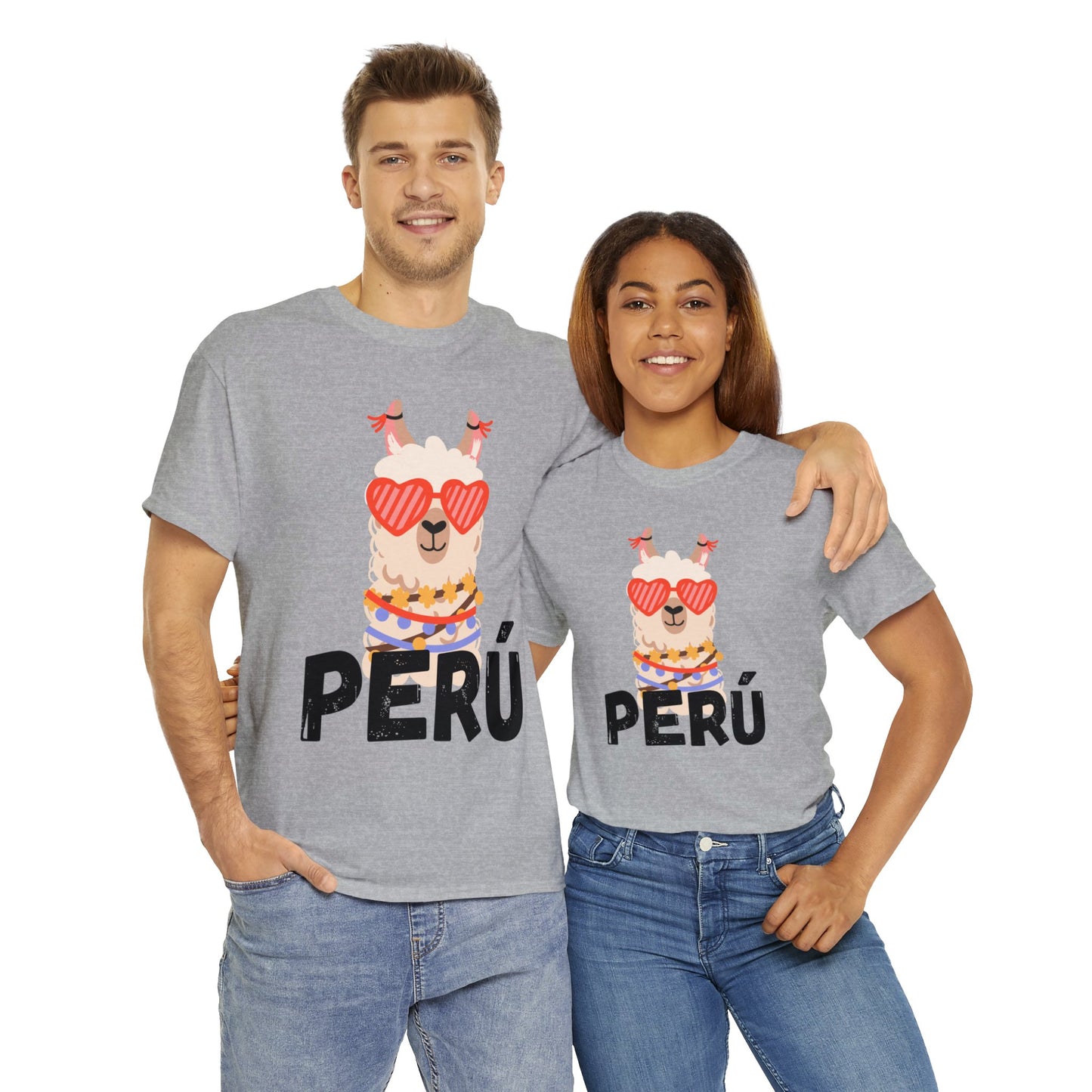 Peruvian Unisex T-Shirt "Llama Elegance"