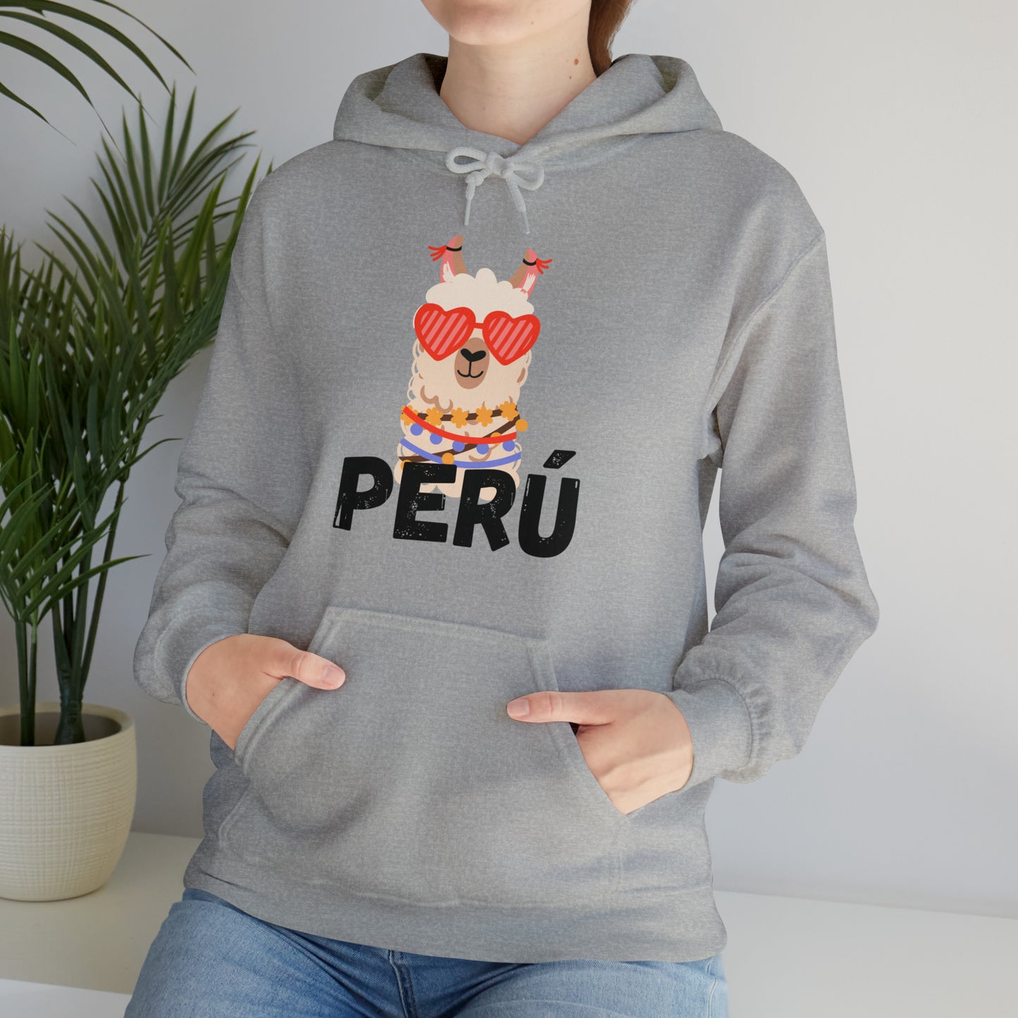 Peruvian Unisex Hoodie "Cozy Elegance,Peruvian Llama" 2024