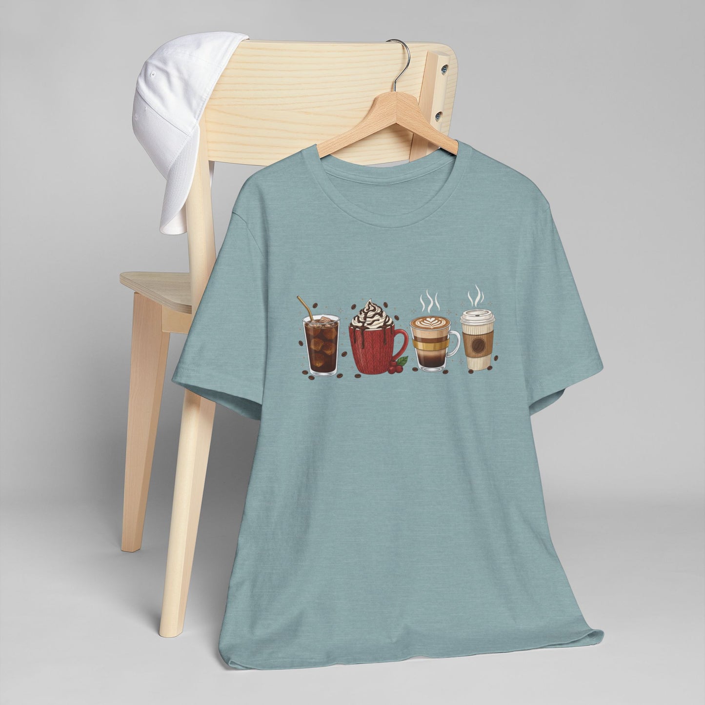 ☕ Holiday Coffee Drinks Unisex T-Shirt USA | Coffee Lovers Tee