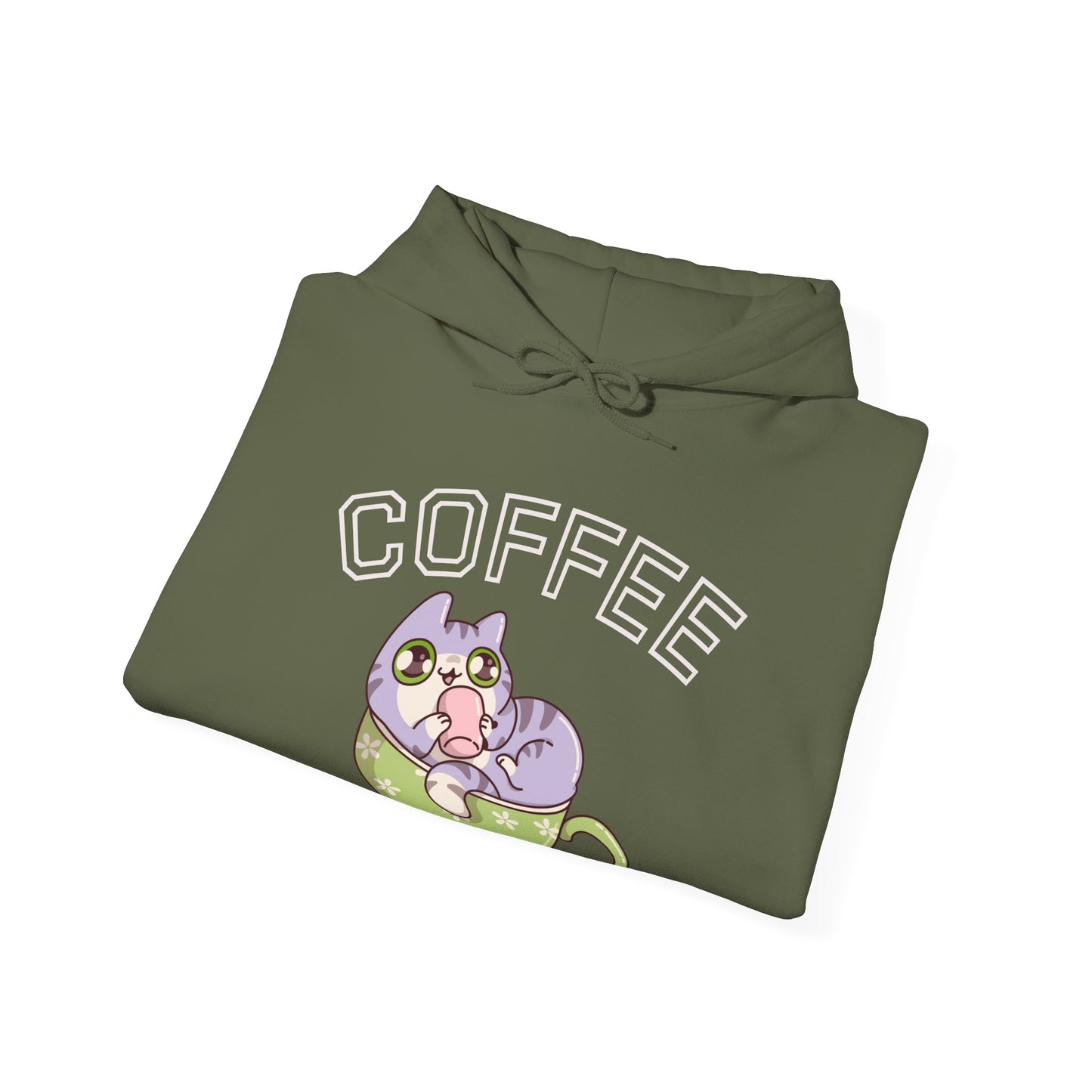 Coffee Cat in a Cup Hoodie – Cute Kitty Coffee Graphic Sweatshirt for Coffee Lovers (USA Only)