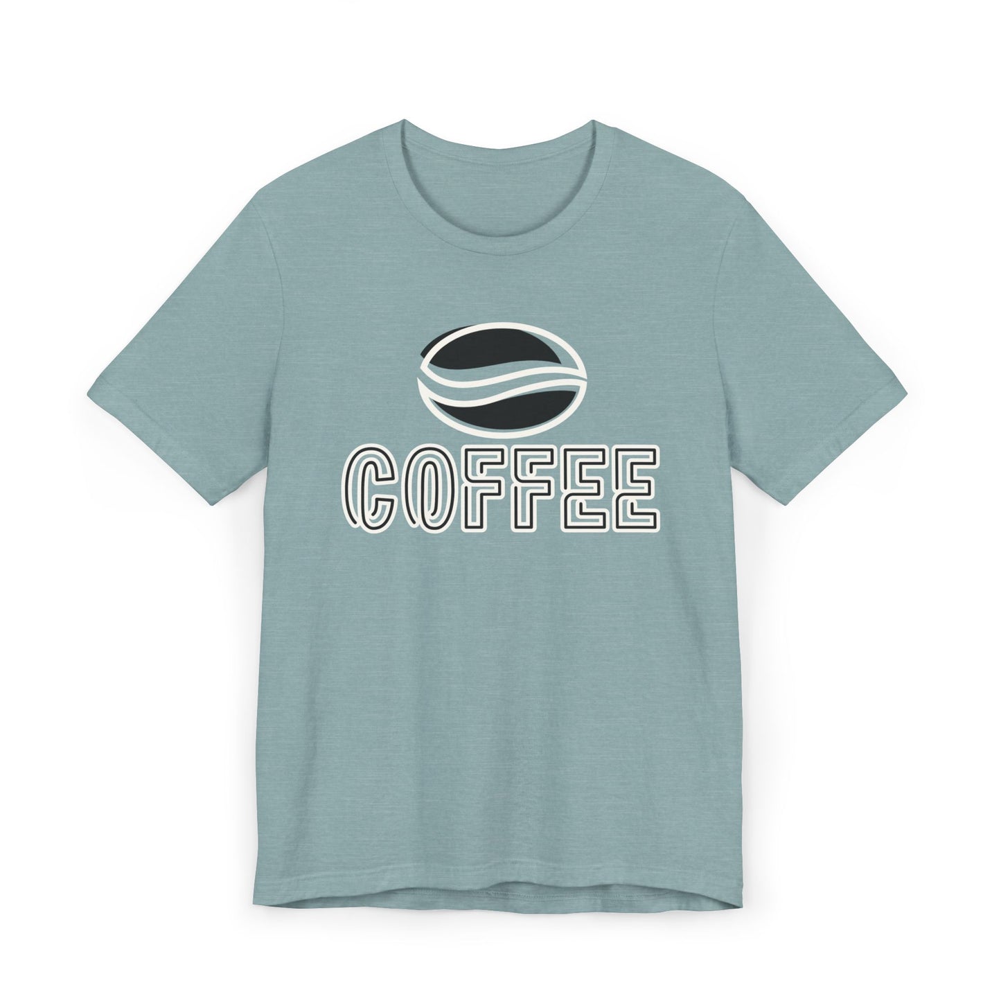 Black Coffee Logo T-Shirt – Minimalist Coffee Bean Graphic Tee for Coffee Lovers (USA Only)
